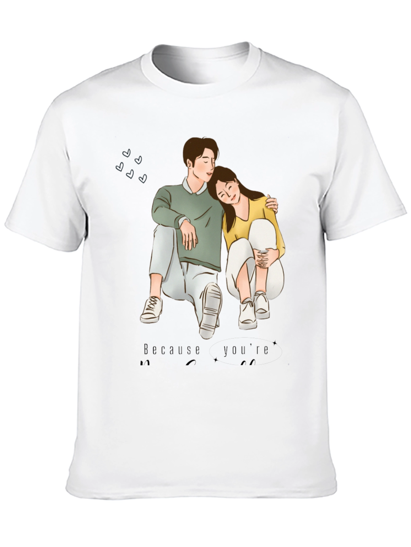 Couple Graphic Black T-Shirt