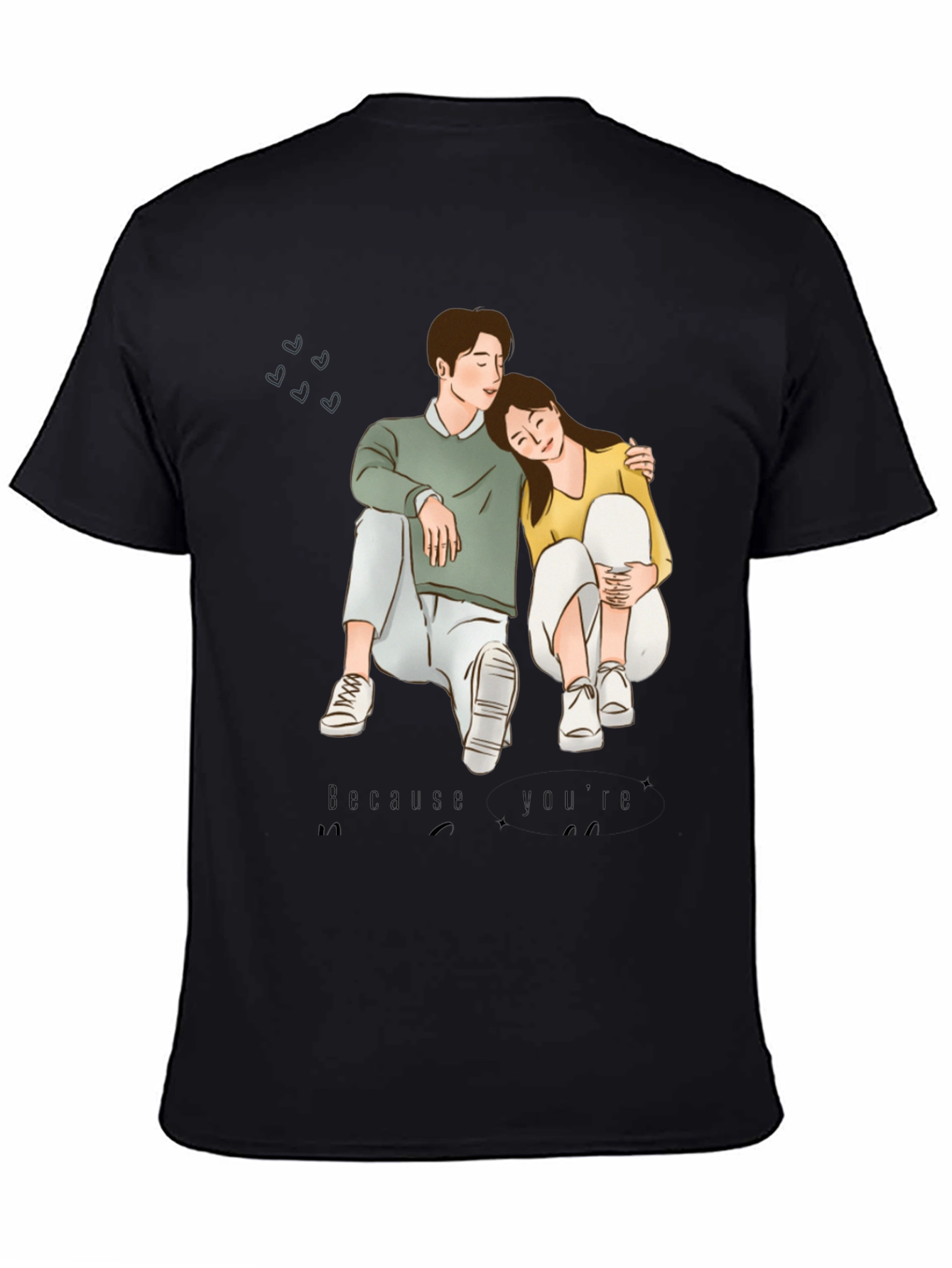 Couple Graphic Black T-Shirt