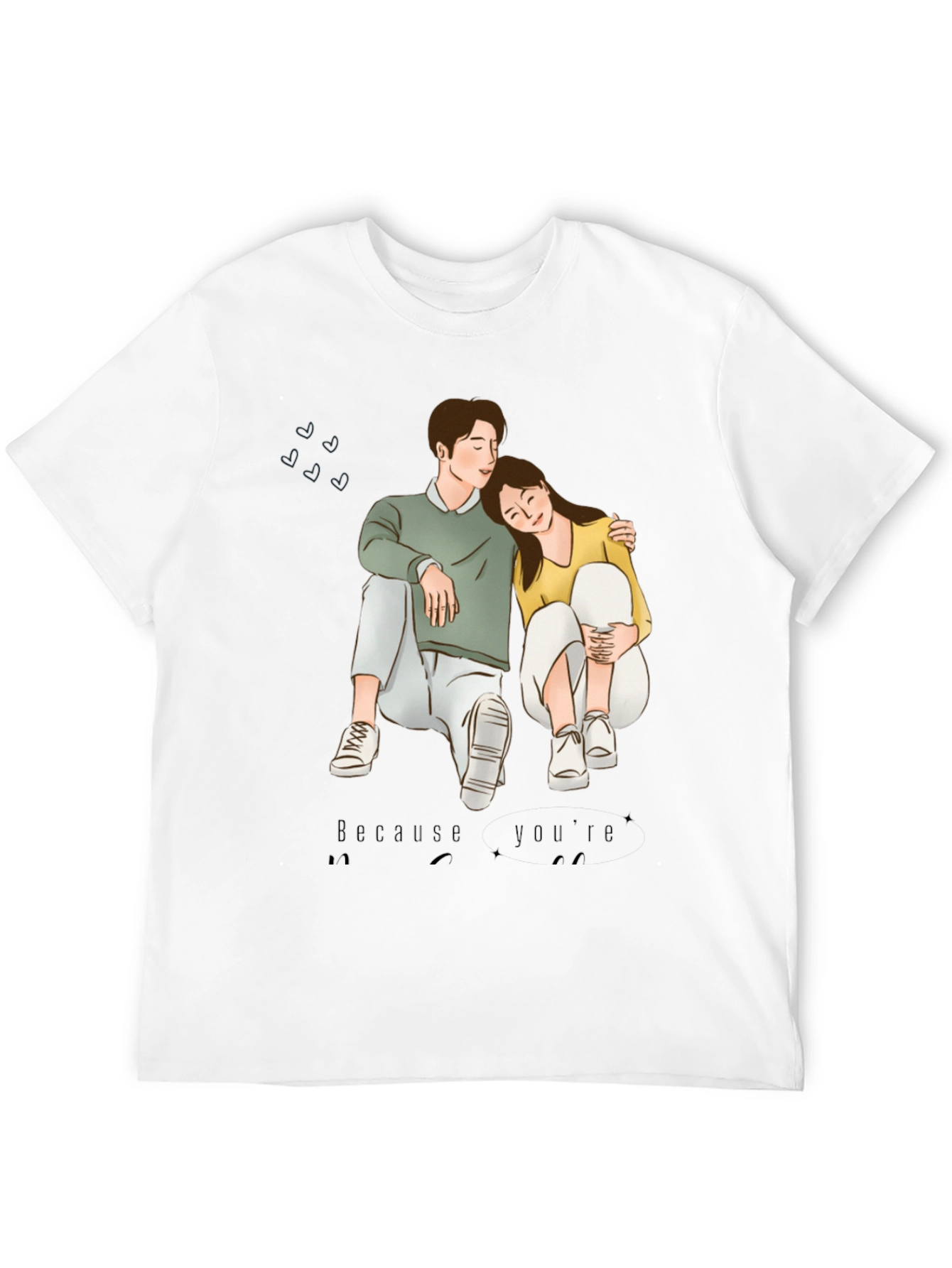 Couple Graphic Black T-Shirt