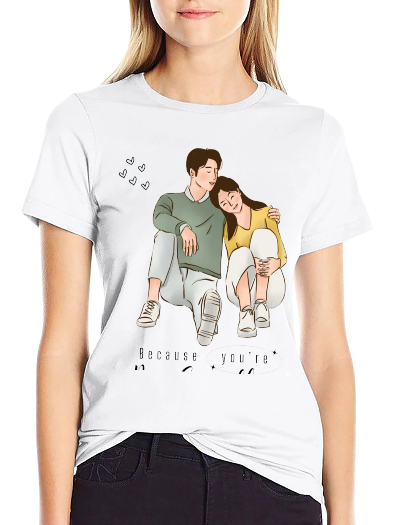 Couple Graphic Black T-Shirt