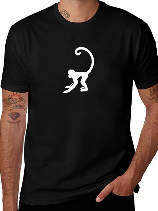 Monkey Graphic Tee - Black Cotton T-Shirt
