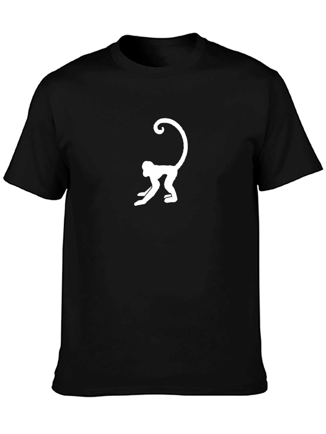 Monkey Graphic Tee - Black Cotton T-Shirt