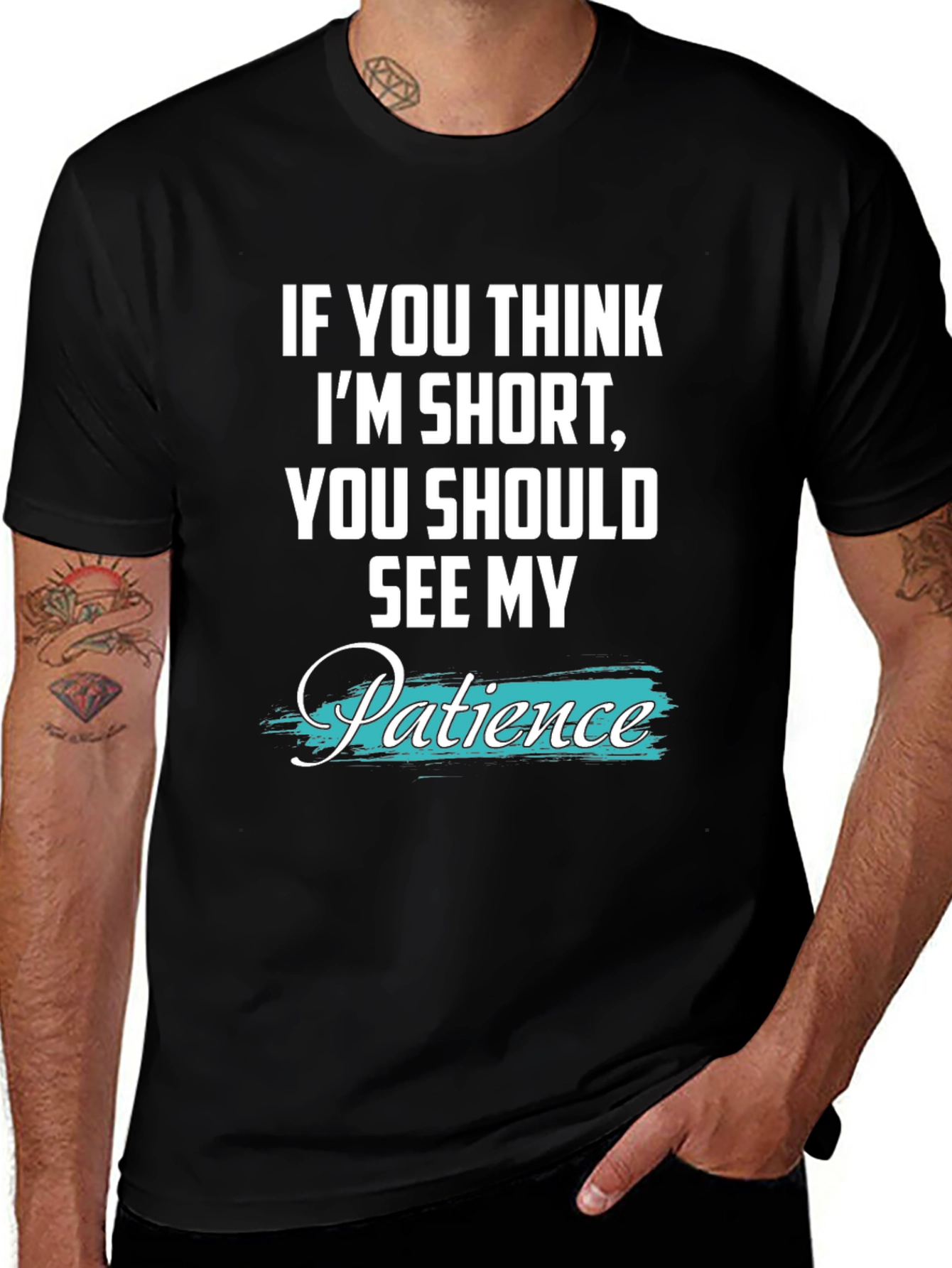 Humorous Short Patience Graphic T-Shirt