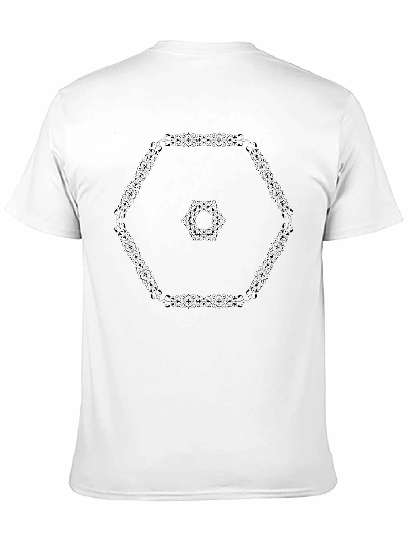 Geometric Pattern Black Tee - Modern Style