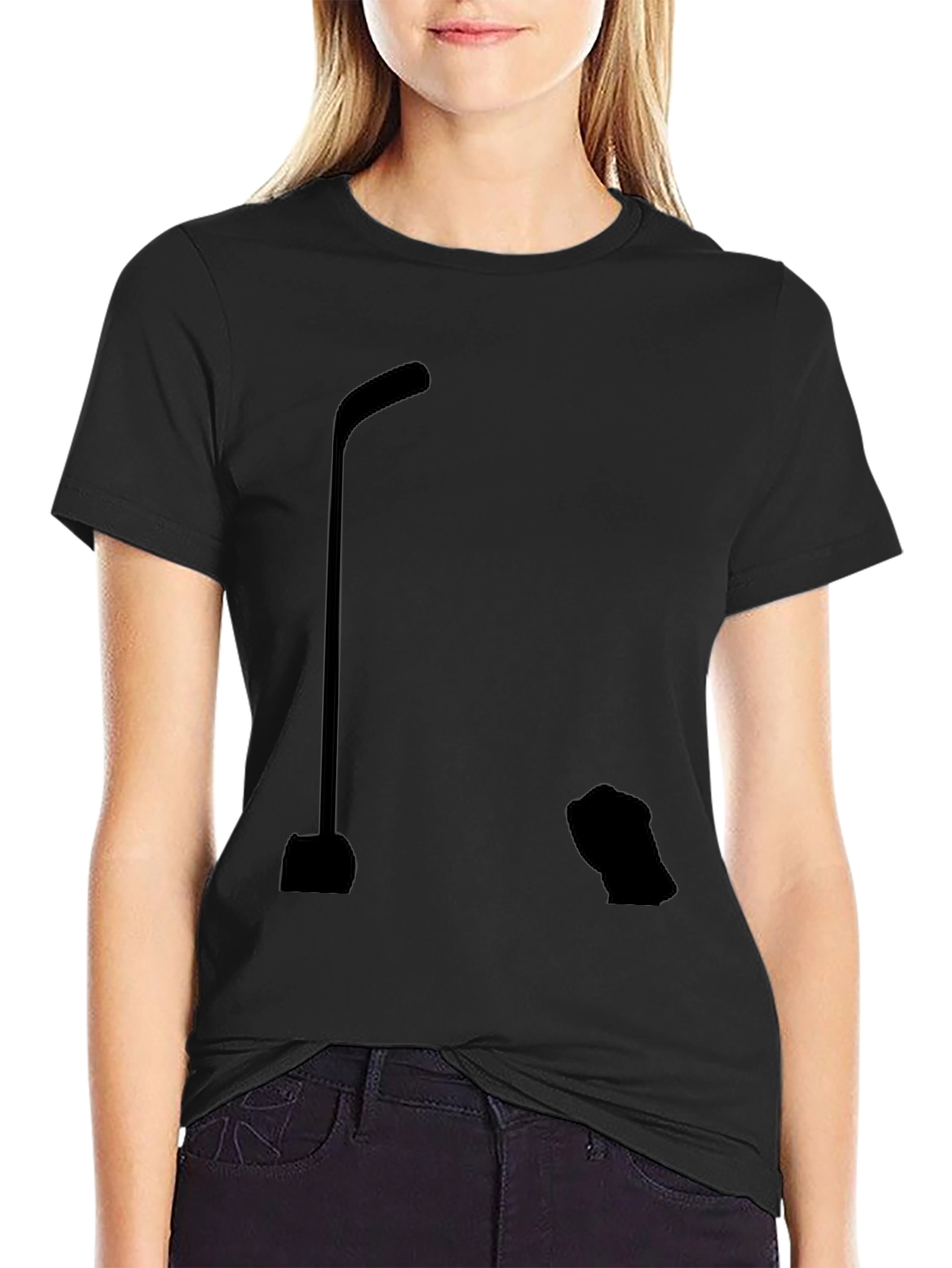Hockey Stick Silhouette Graphic T-Shirt