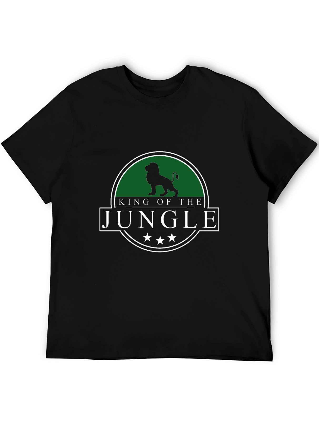 King of the Jungle Mens Black Graphic T-Shirt
