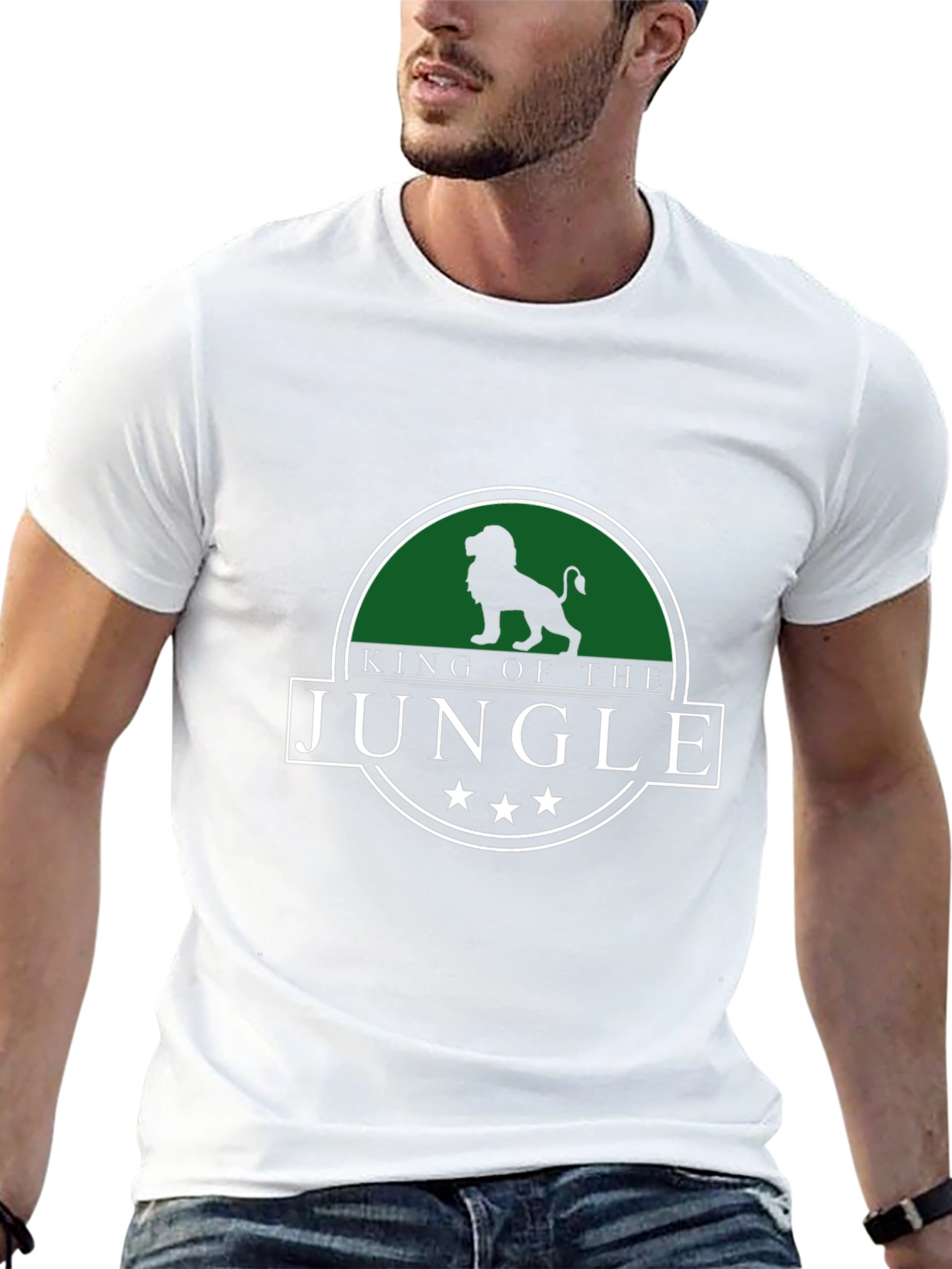 King of the Jungle Mens Black Graphic T-Shirt