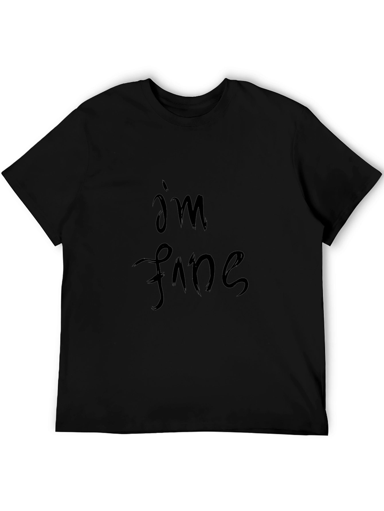 Im Fine Graphic Tee - Black Casual T-Shirt