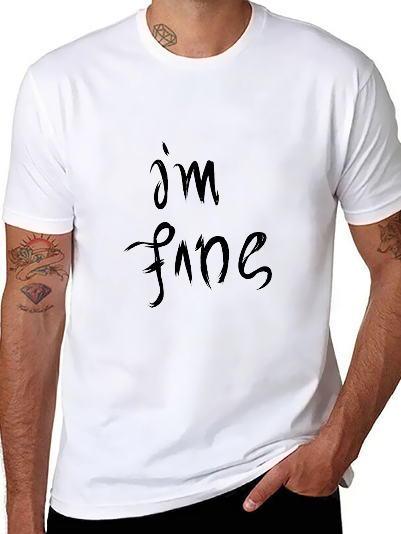 Im Fine Graphic Tee - Black Casual T-Shirt