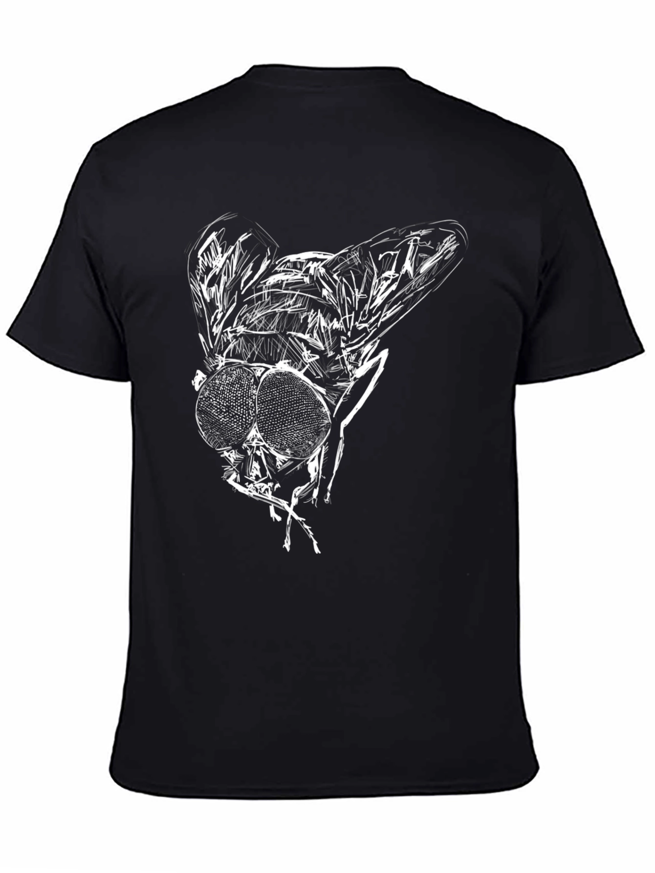 Fly Graphic Black Tee - Unique Insect Print