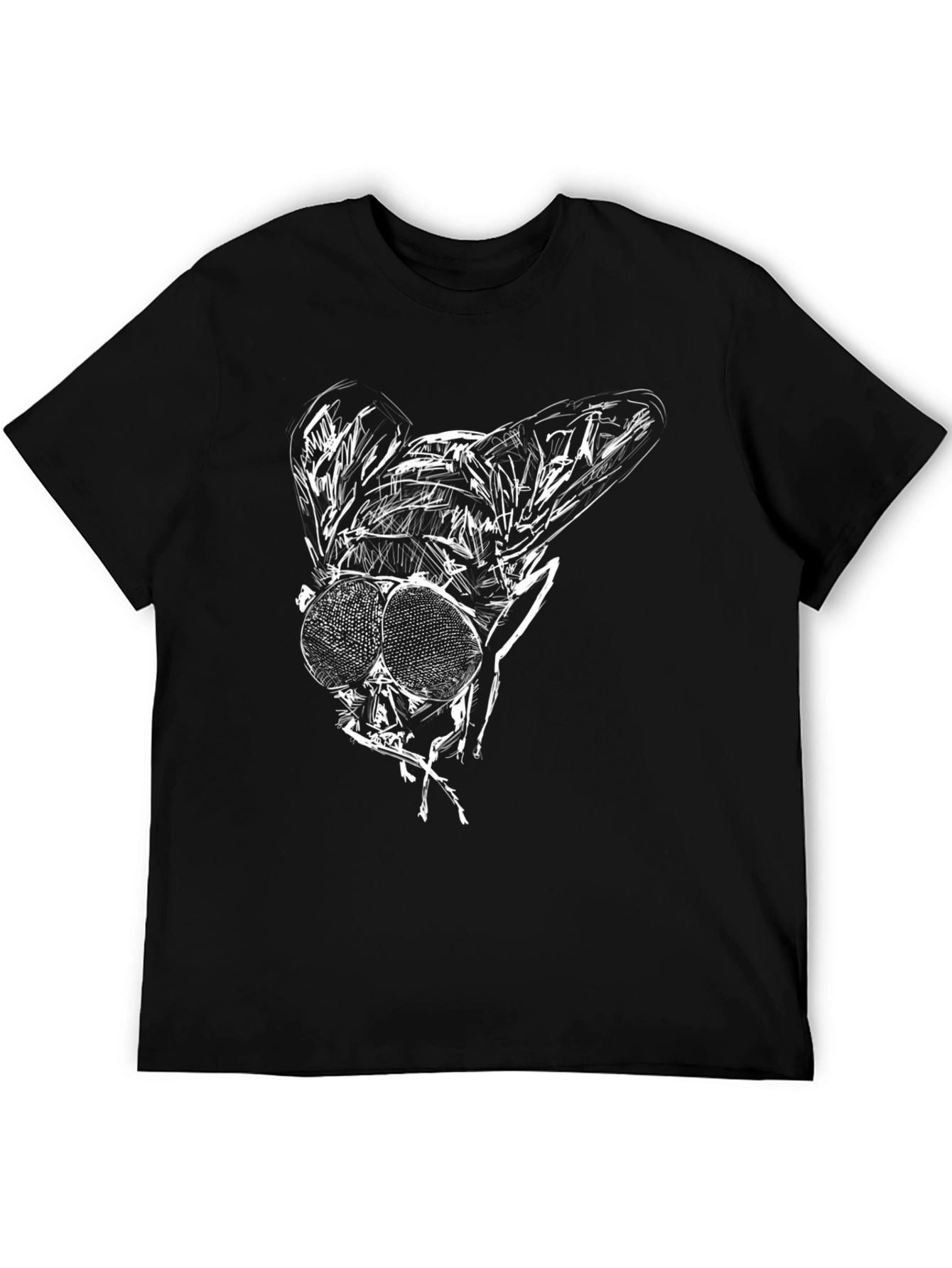 Fly Graphic Black Tee - Unique Insect Print