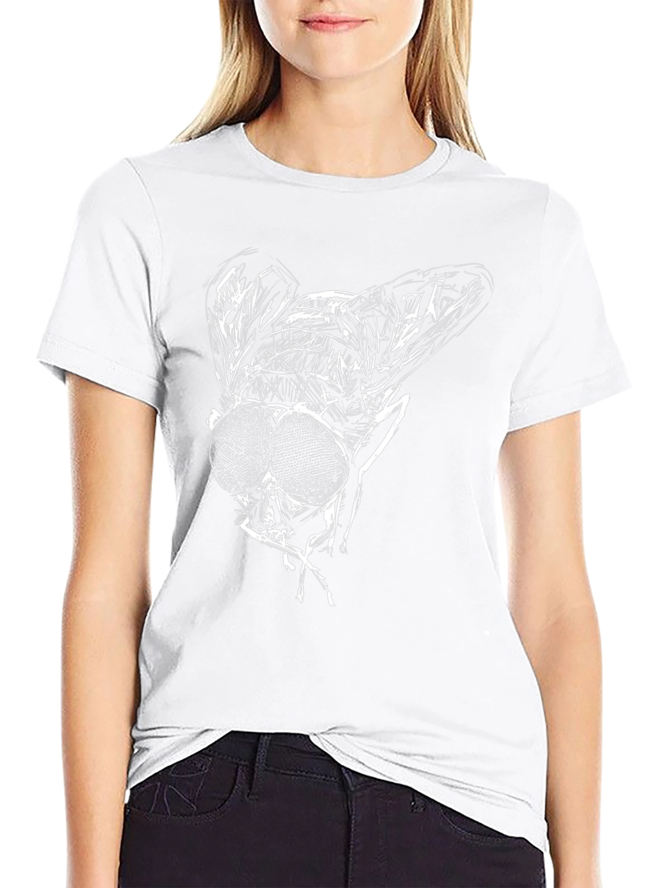 Fly Graphic Black Tee - Unique Insect Print