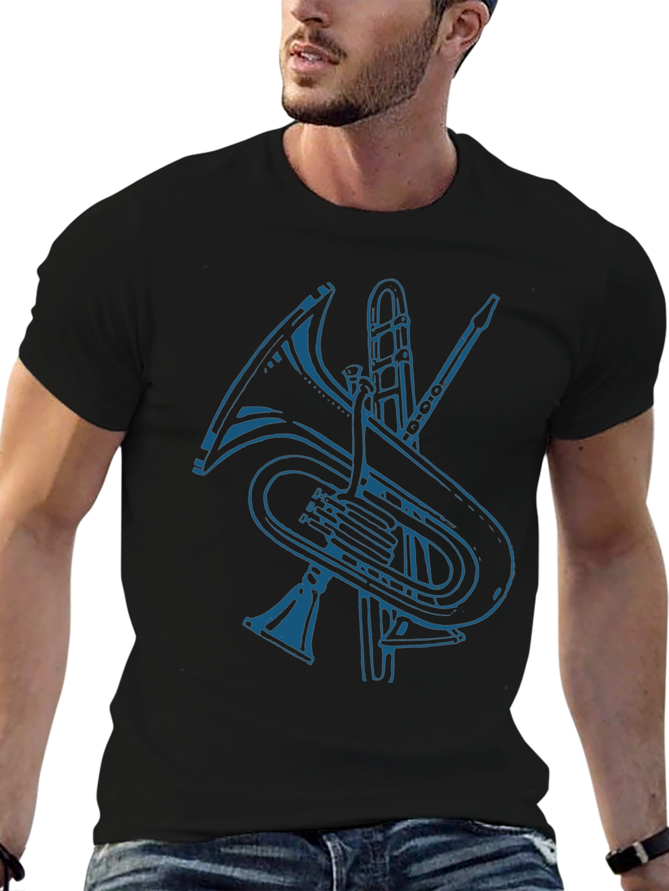 Music Instruments Graphic Tee - Black