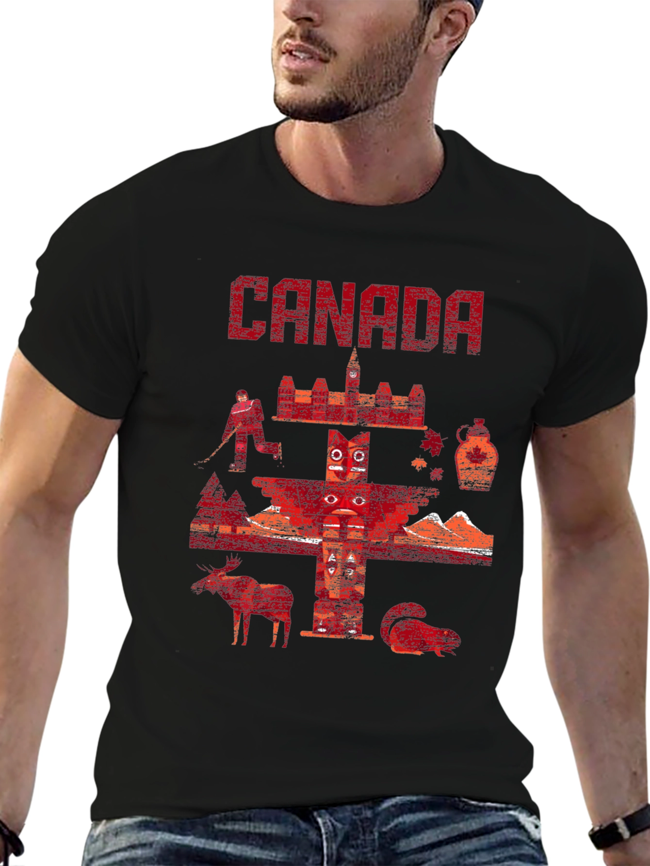 Canada Graphic Print Black T-Shirt