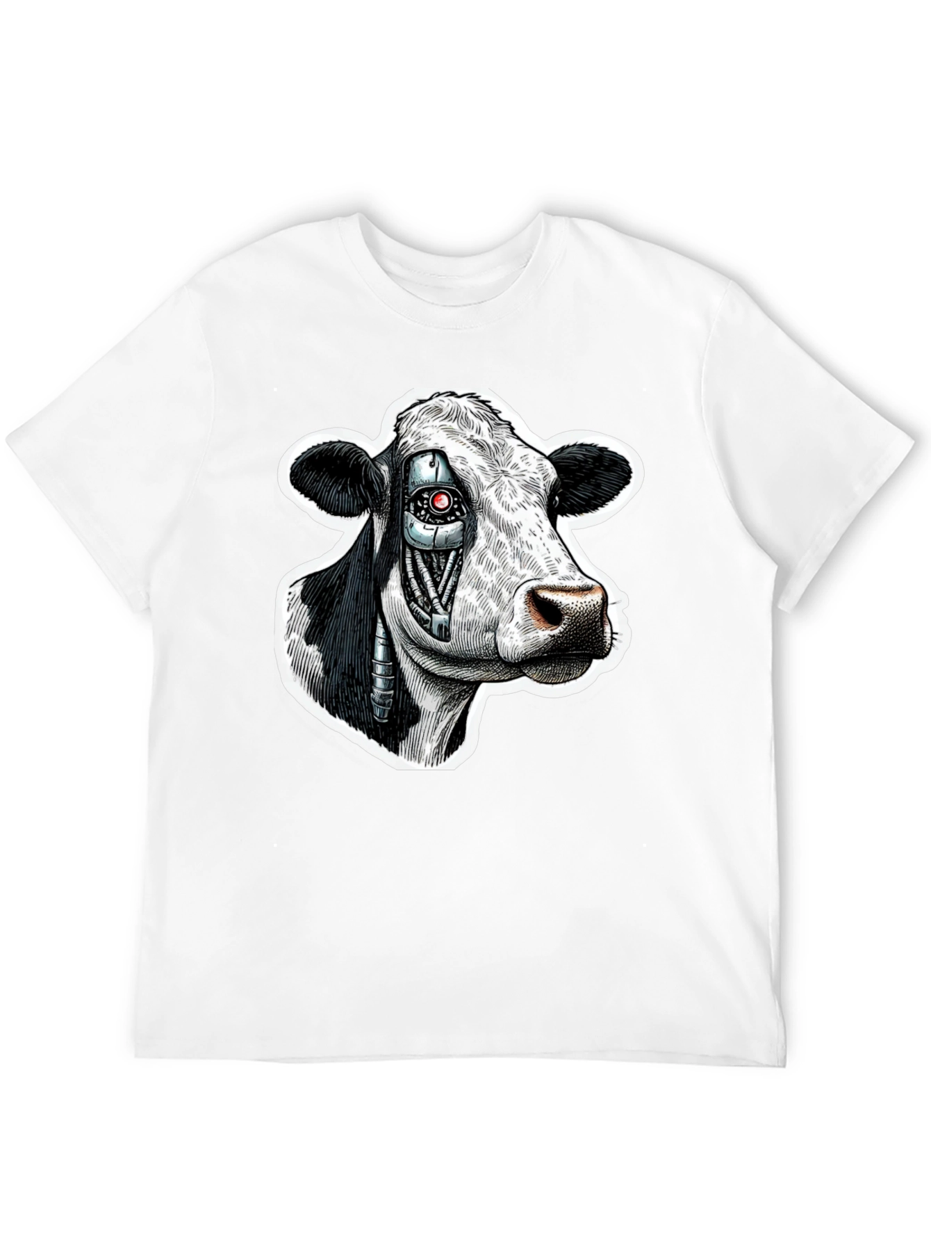 Cyborg Cow Graphic T-Shirt - Black