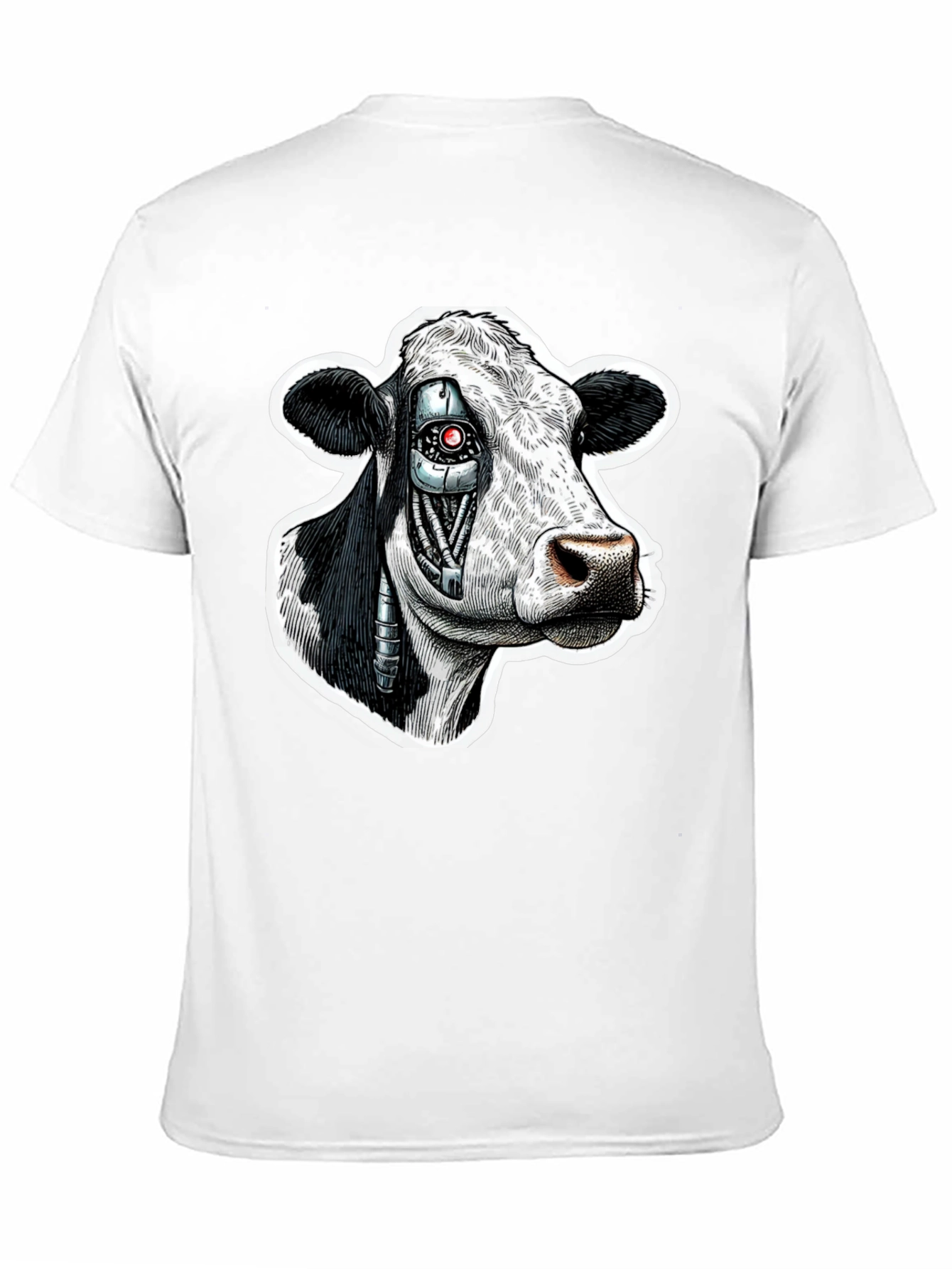 Cyborg Cow Graphic T-Shirt - Black