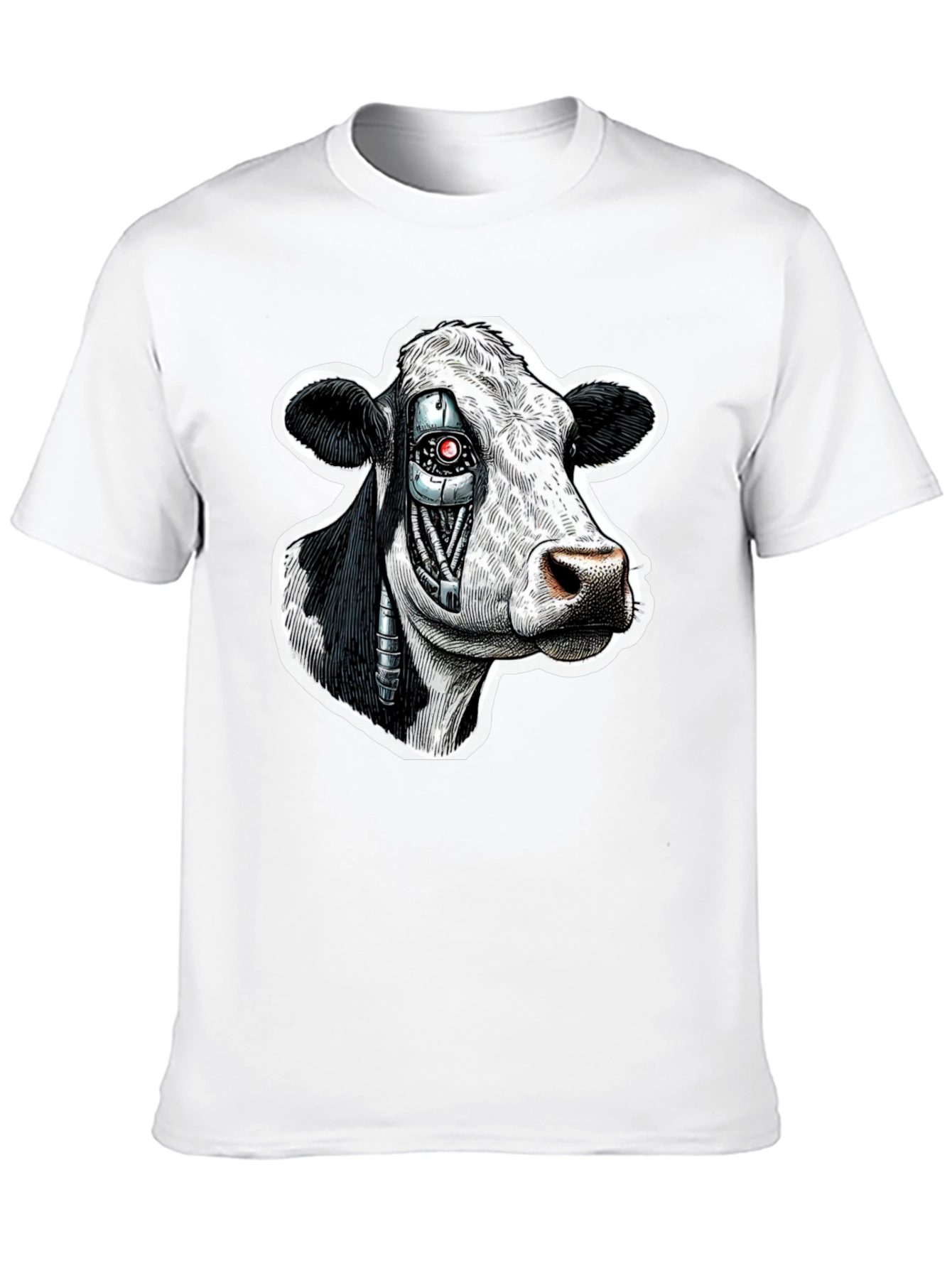 Cyborg Cow Graphic T-Shirt - Black