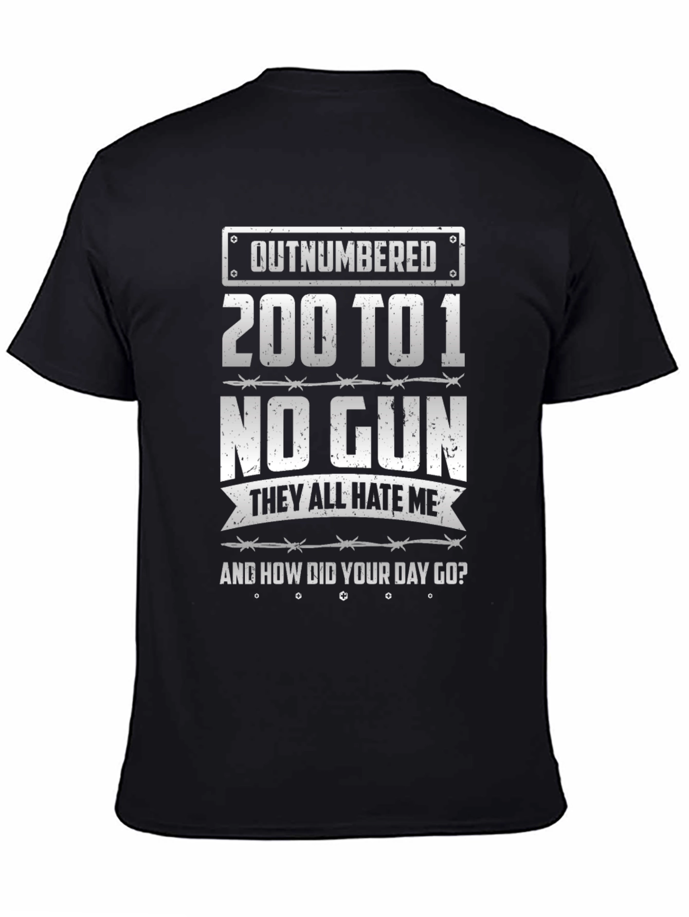 Outnumbered Graphic T-Shirt - Black Cotton Tee