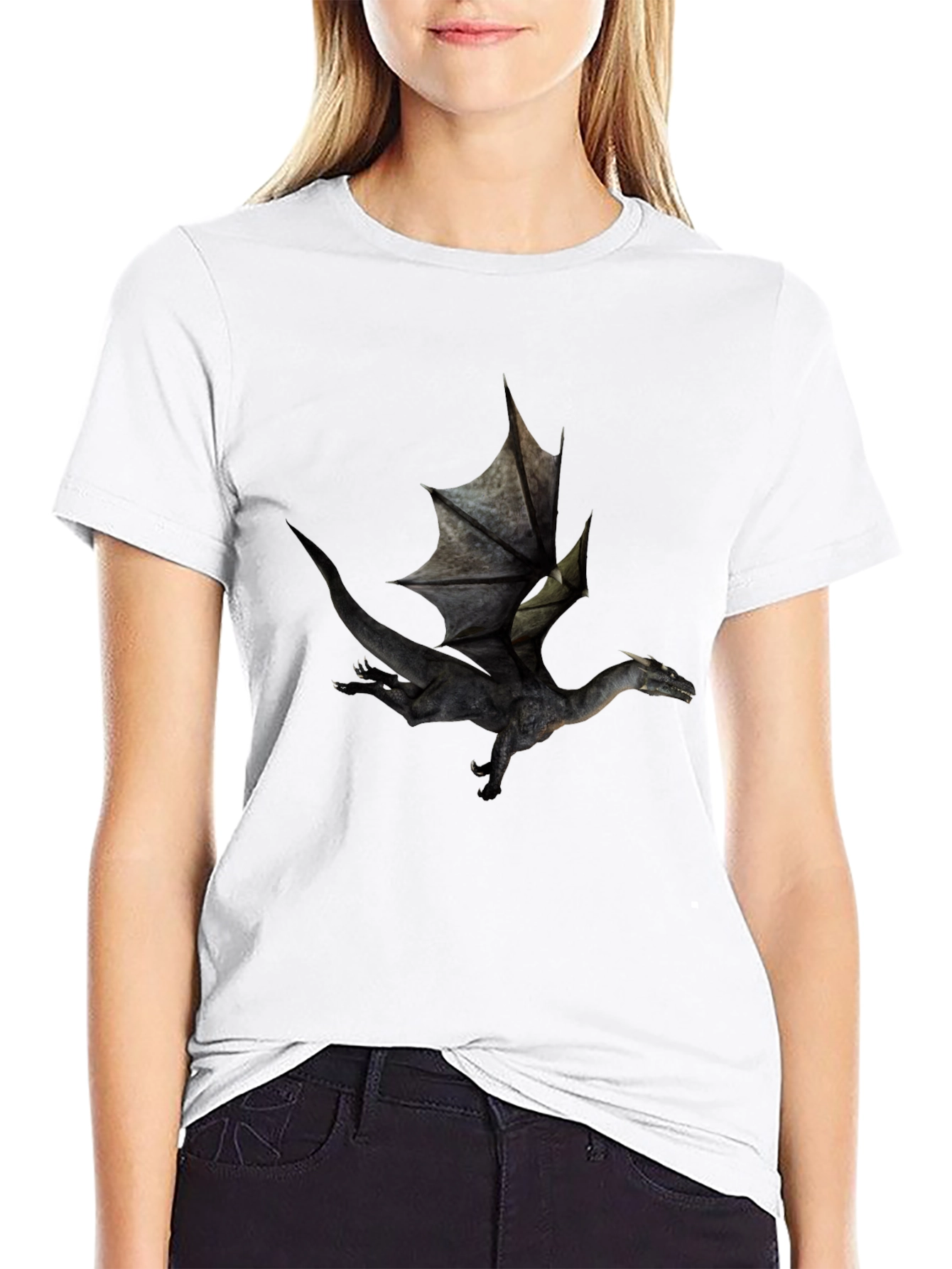 Dragon Graphic Black T-Shirt - Fantasy Style