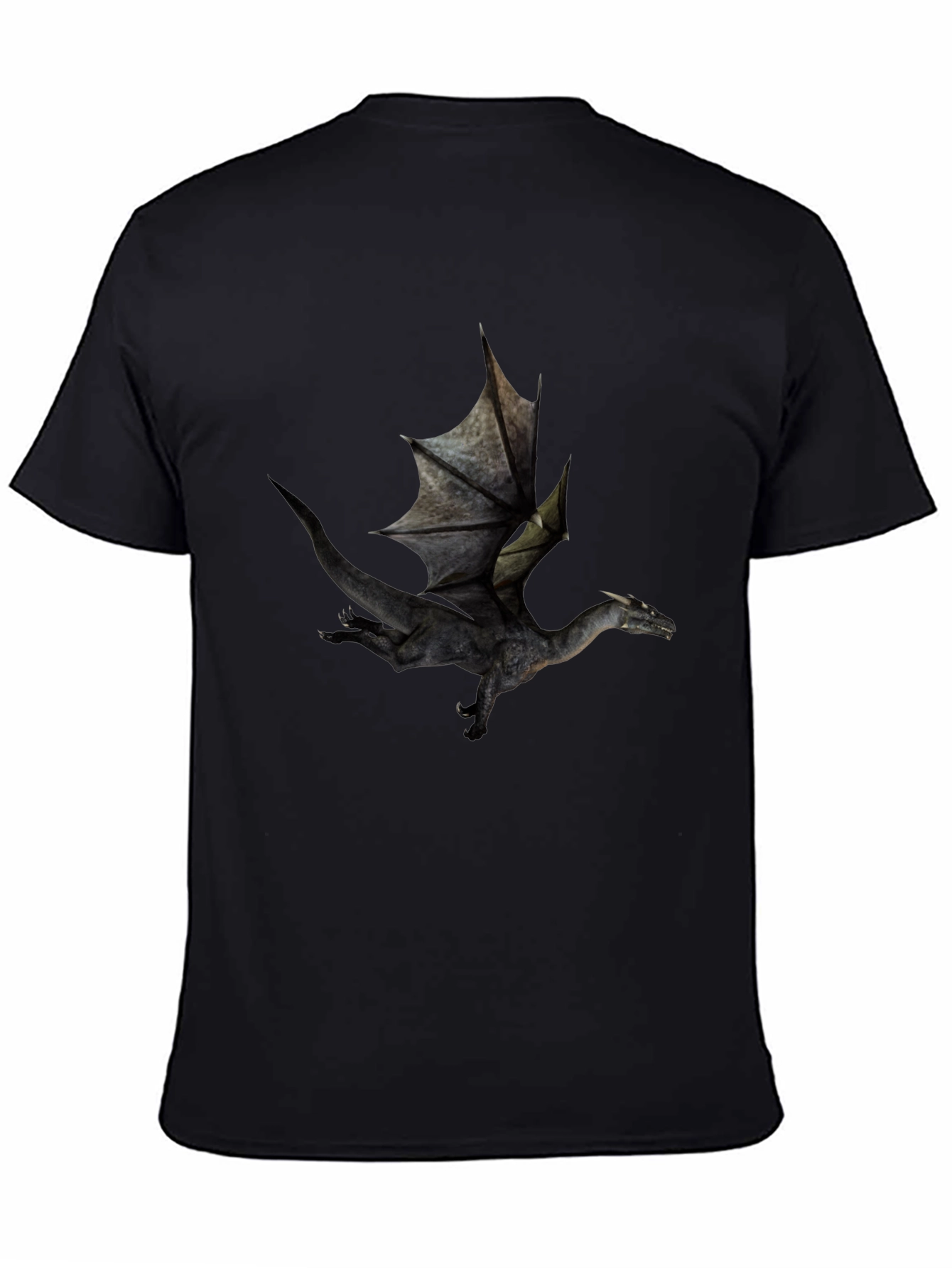 Dragon Graphic Black T-Shirt - Fantasy Style