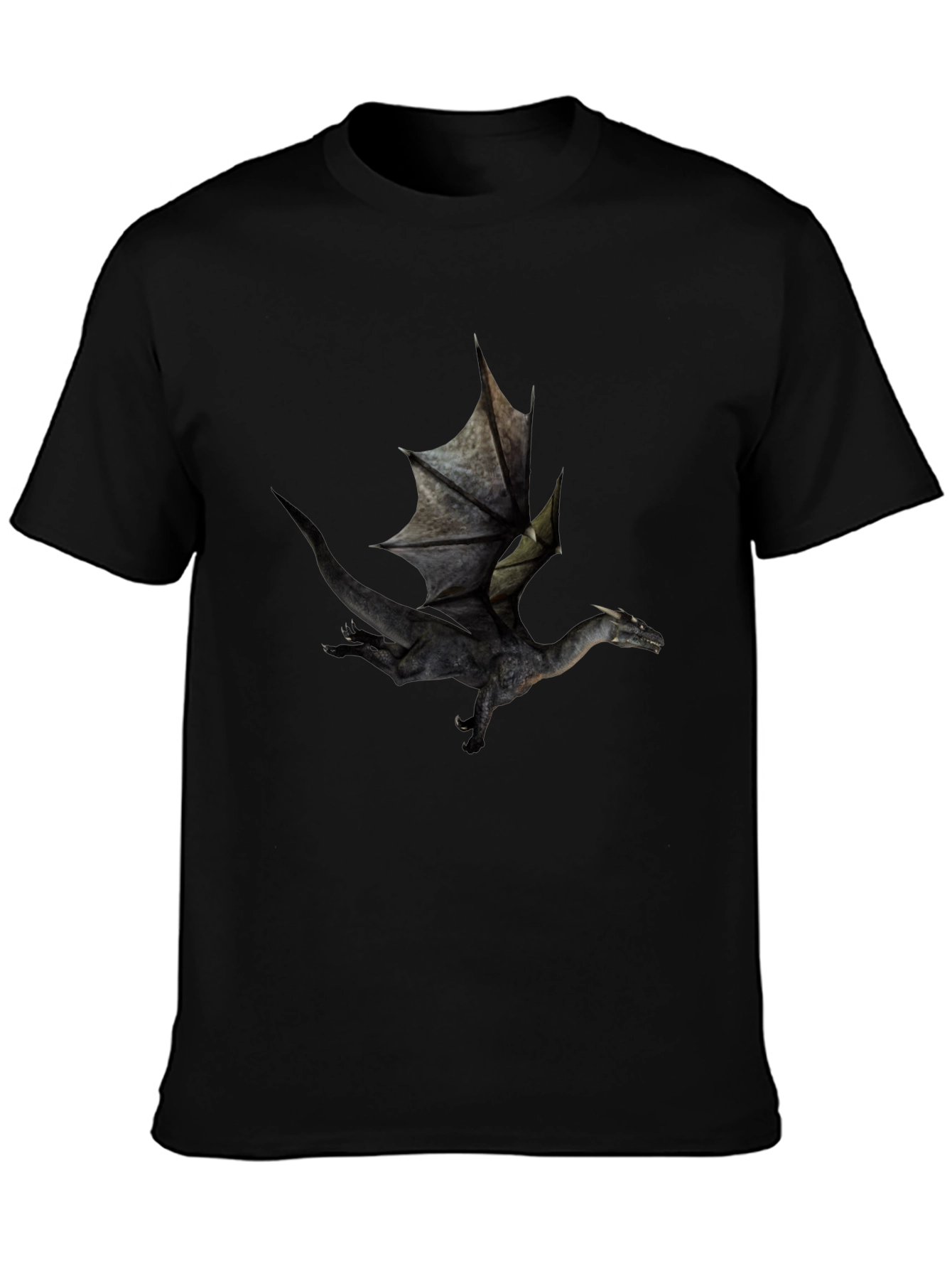 Dragon Graphic Black T-Shirt - Fantasy Style