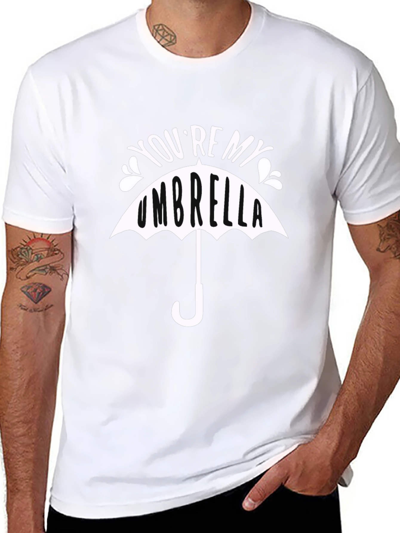Youre My Umbrella Graphic Tee - Stylish Black T-Shirt