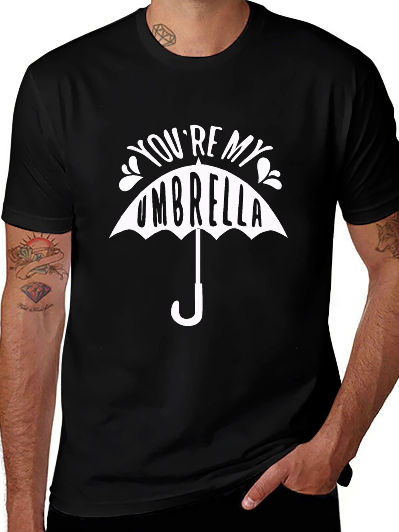 Youre My Umbrella Graphic Tee - Stylish Black T-Shirt