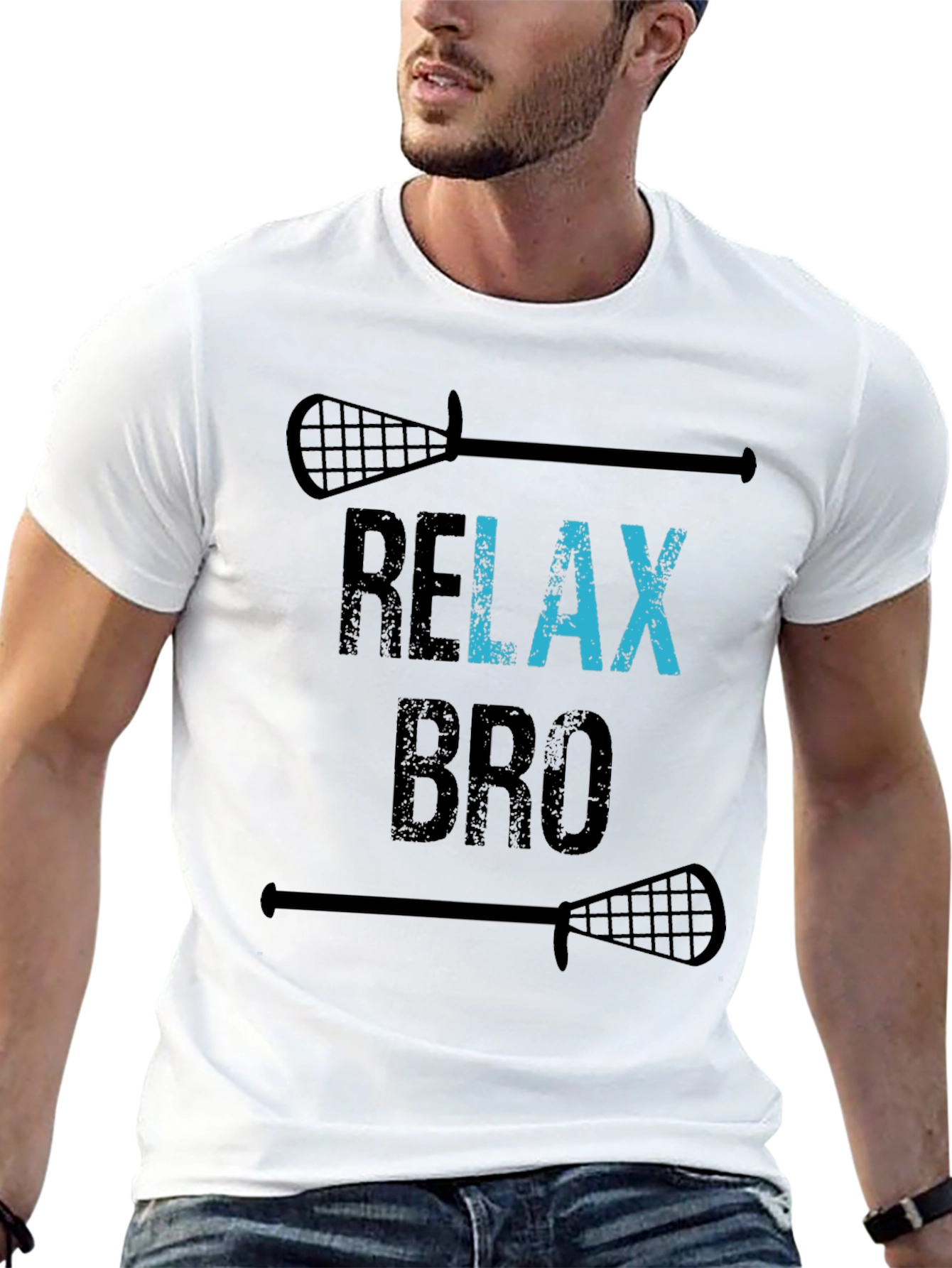 Relax Bro Lacrosse T-Shirt - Funny Graphic Tee