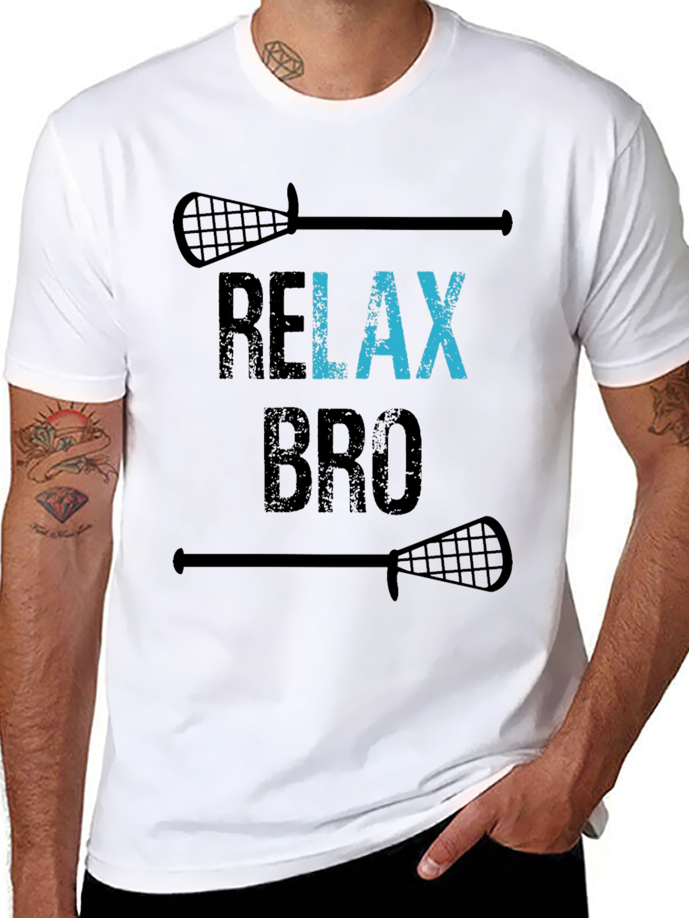 Relax Bro Lacrosse T-Shirt - Funny Graphic Tee