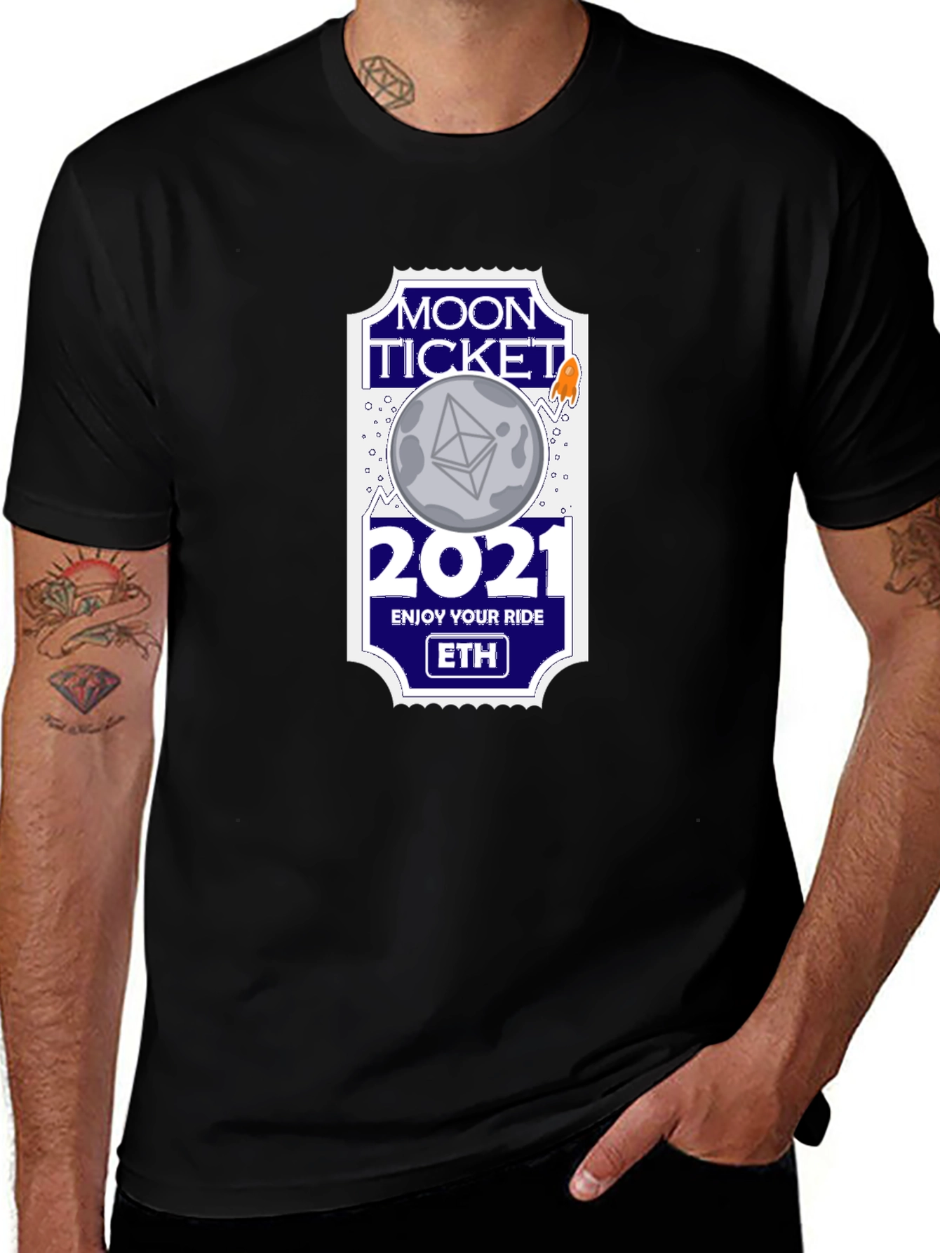 Moon Ticket 2021 ETH Black T-Shirt