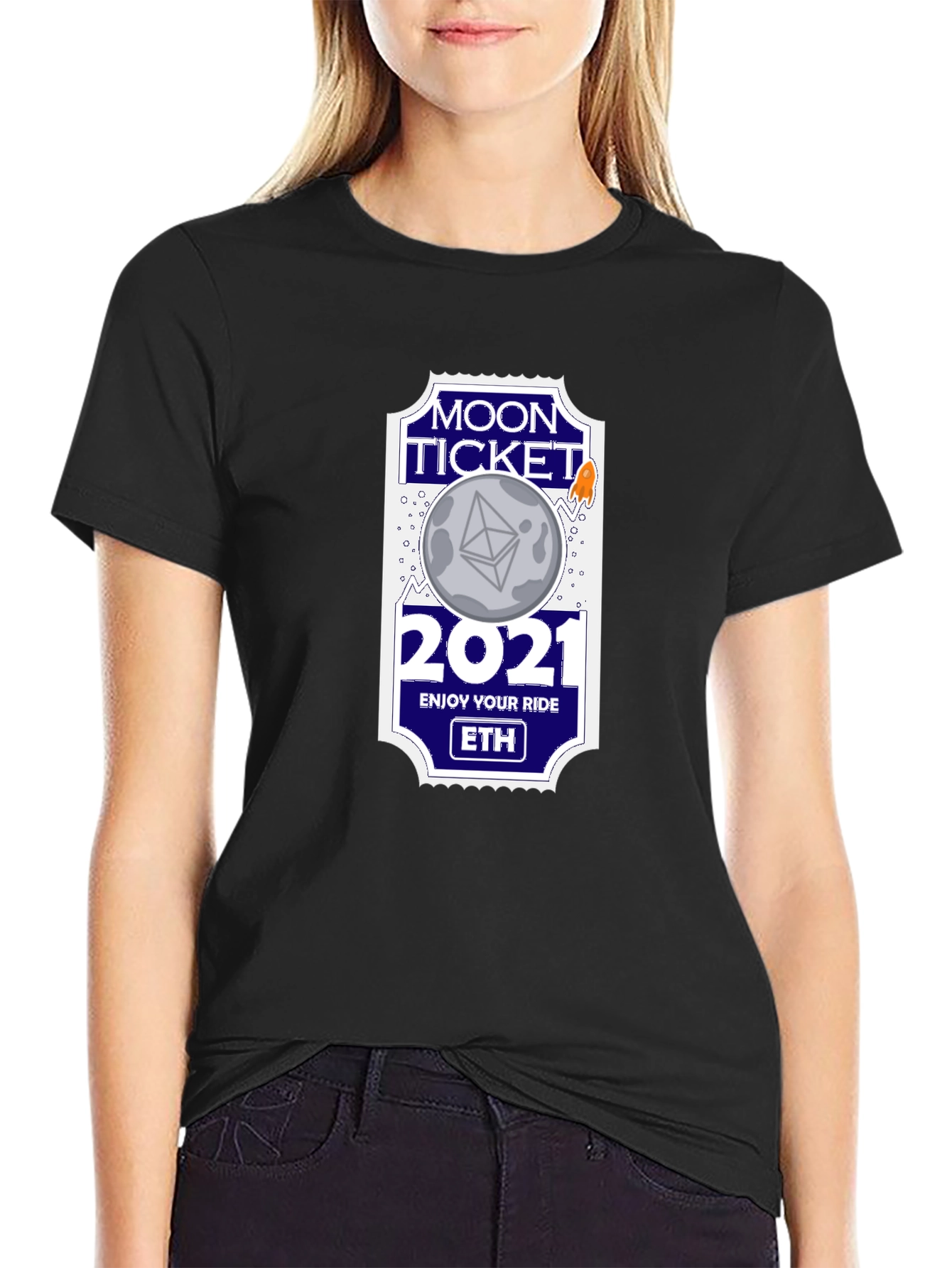 Moon Ticket 2021 ETH Black T-Shirt