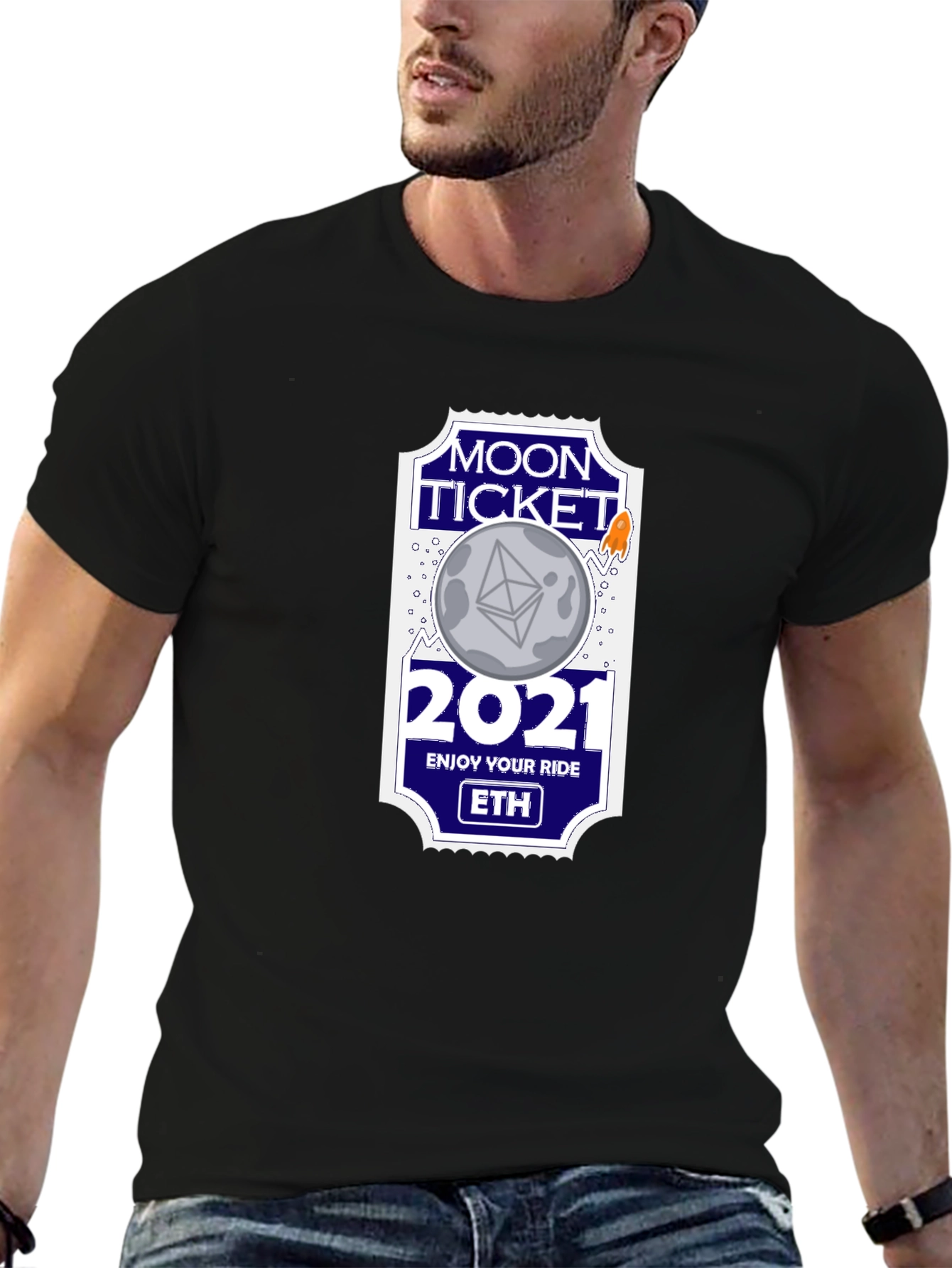 Moon Ticket 2021 ETH Black T-Shirt