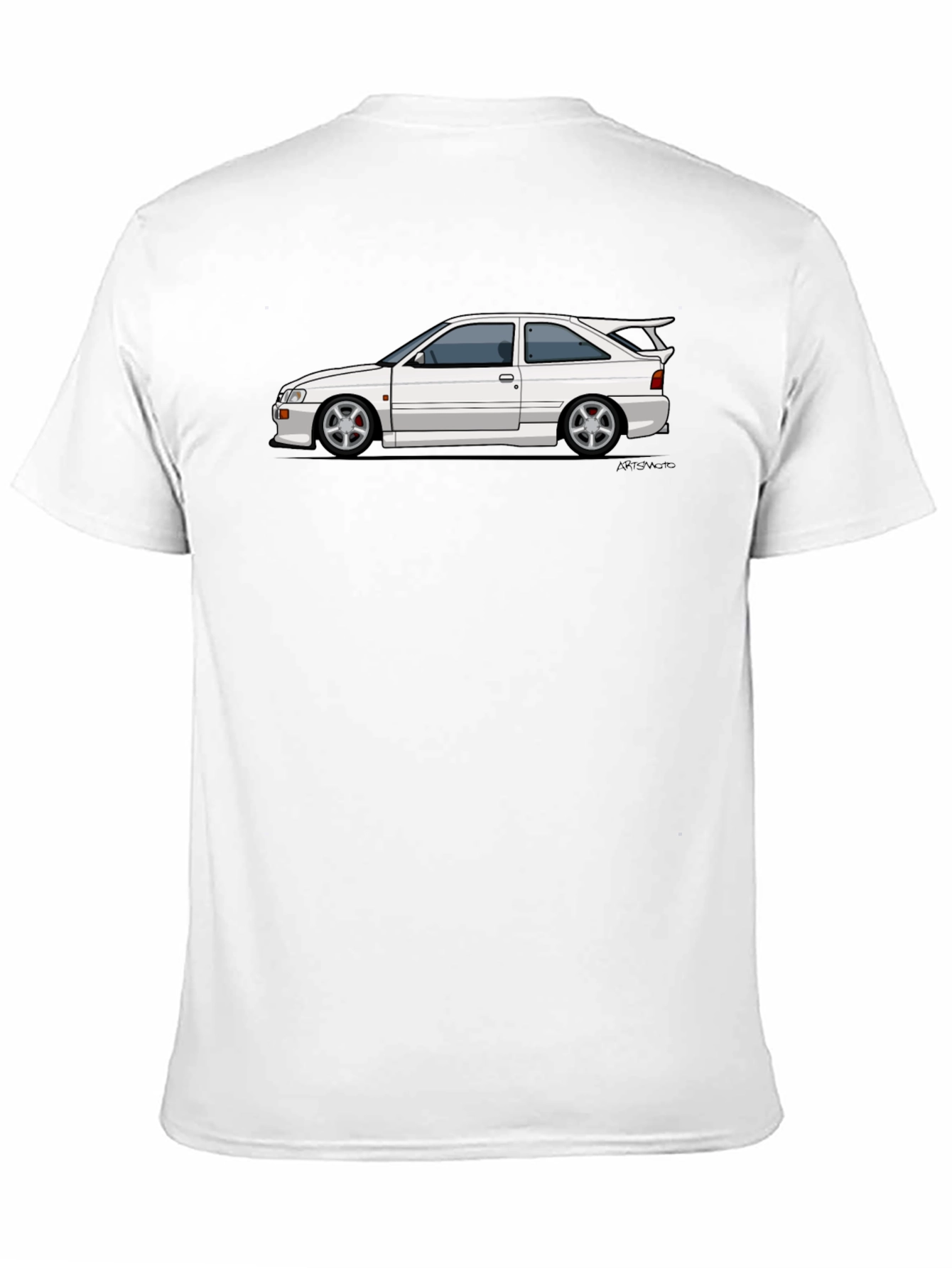 White Car Graphic Tee - Black Cotton Blend