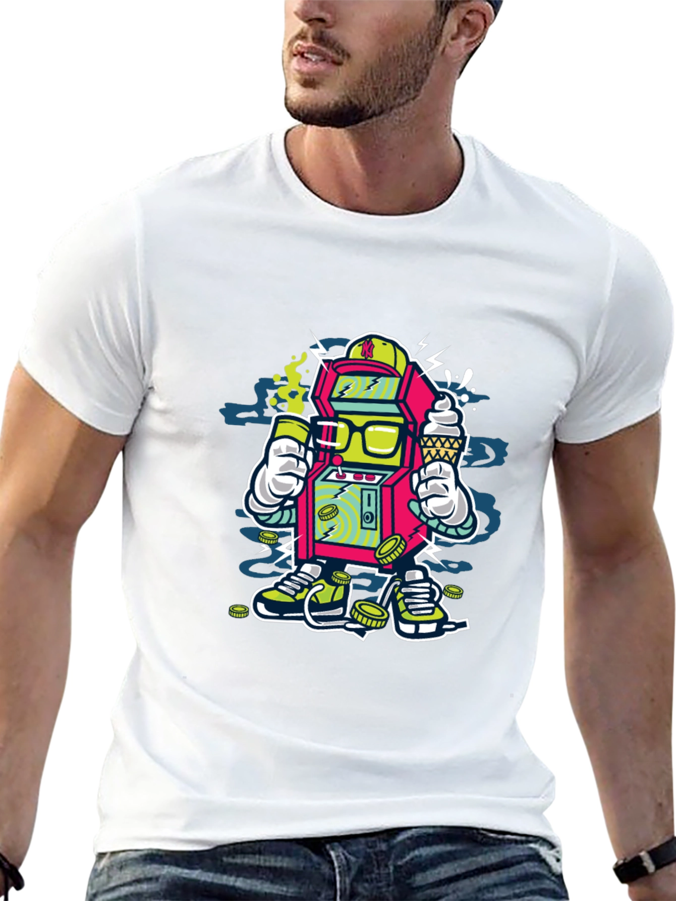 Arcade Game Cartoon T-Shirt - Cool Graphic Tee