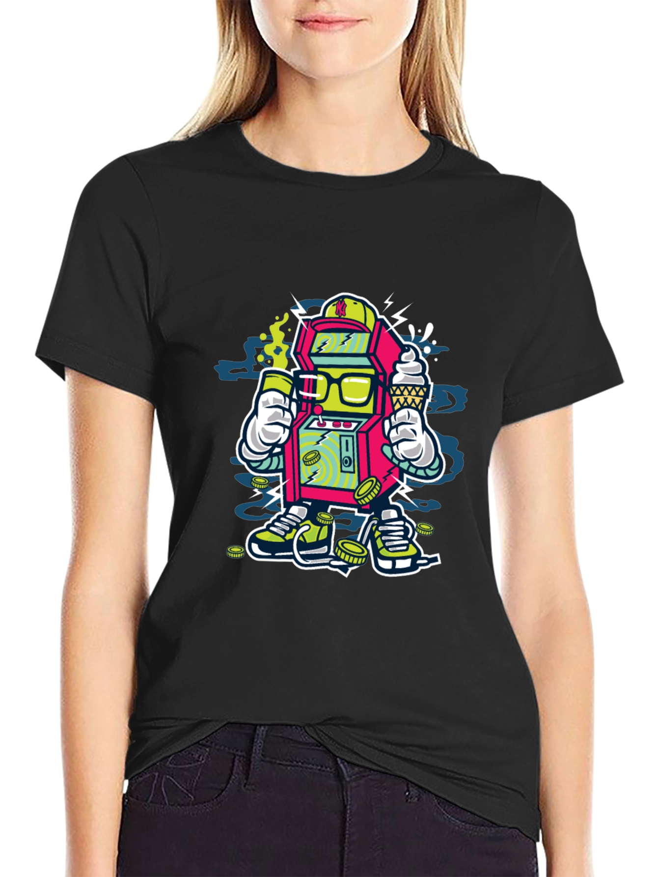 Arcade Game Cartoon T-Shirt - Cool Graphic Tee
