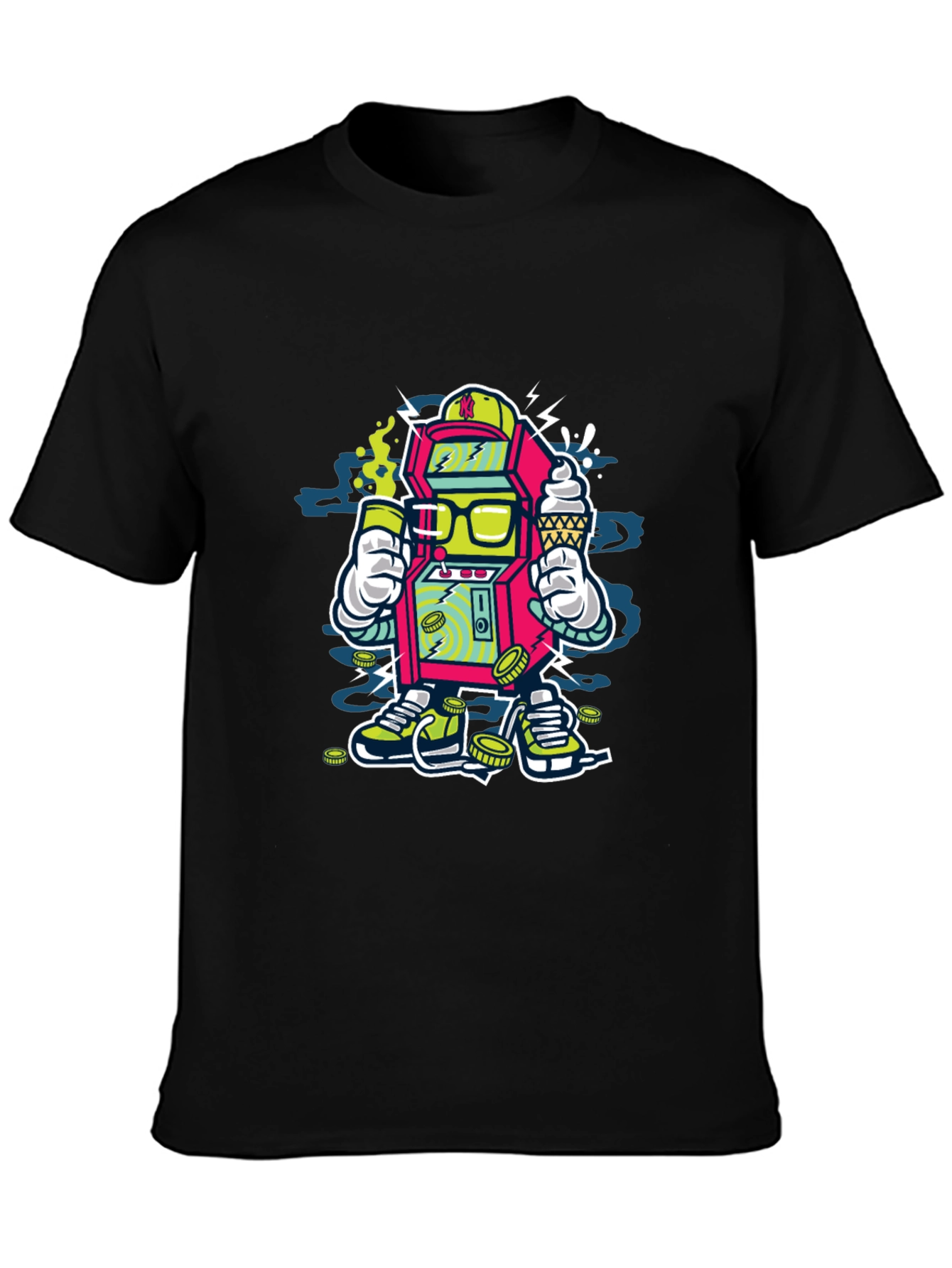 Arcade Game Cartoon T-Shirt - Cool Graphic Tee