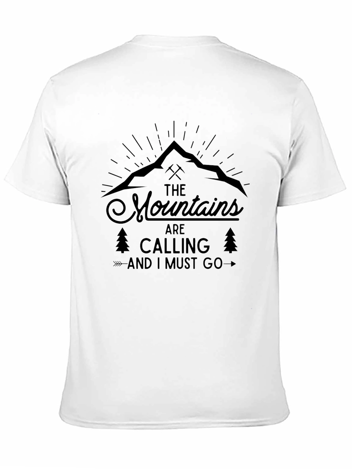 Mountains Are Calling Black Graphic Tee