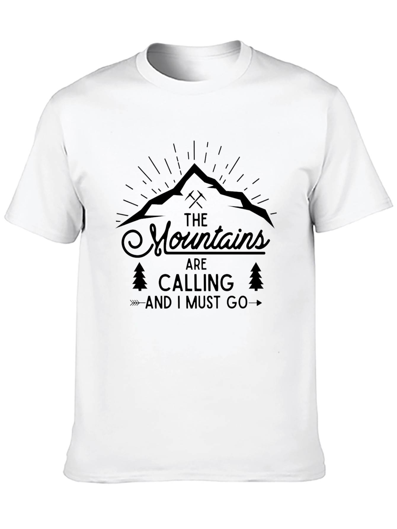 Mountains Are Calling Black Graphic Tee