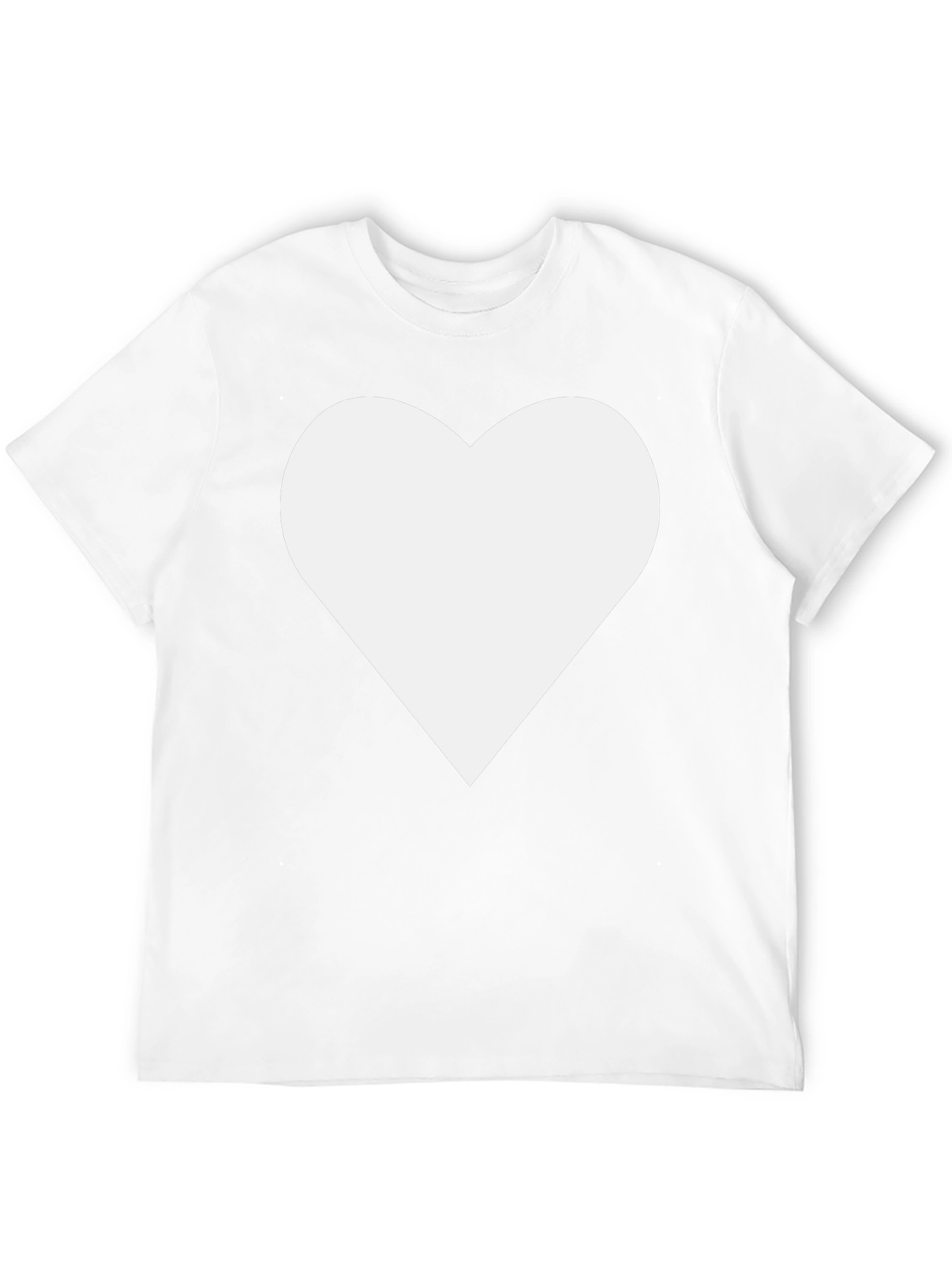 Black Tee with White Heart Graphic