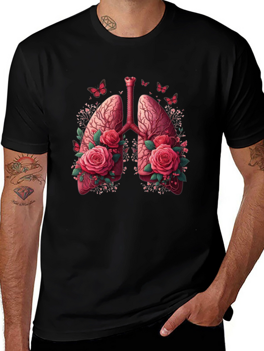Floral Lung Anatomy Graphic Tee - Unisex