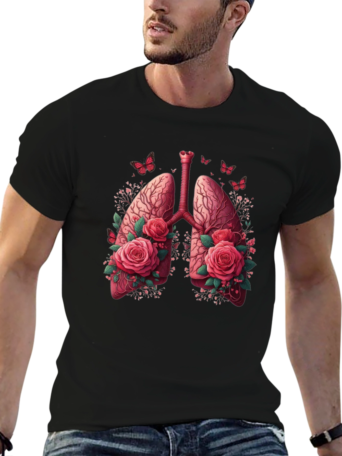 Floral Lung Anatomy Graphic Tee - Unisex