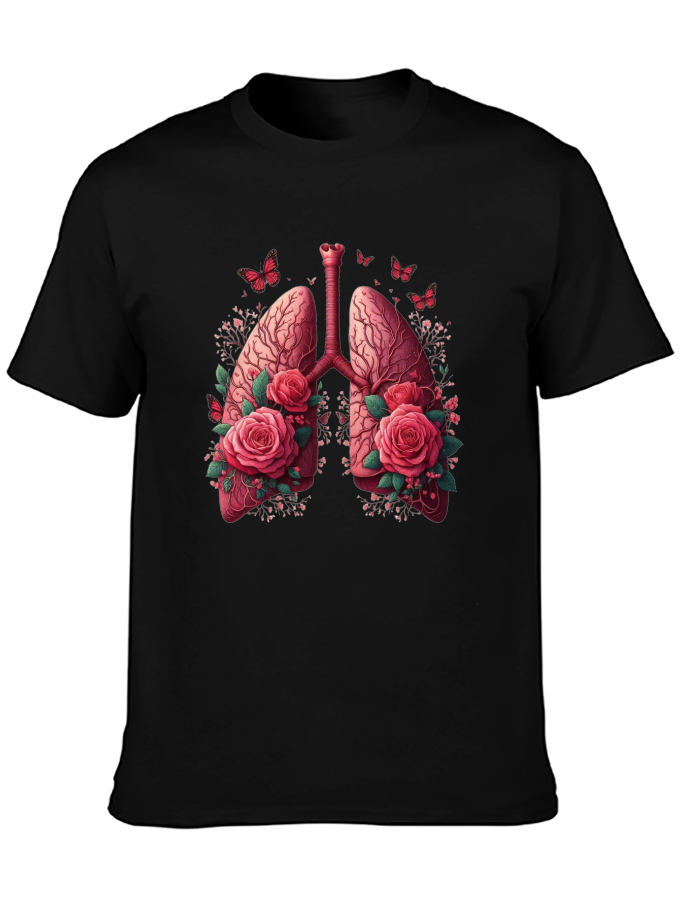 Floral Lung Anatomy Graphic Tee - Unisex