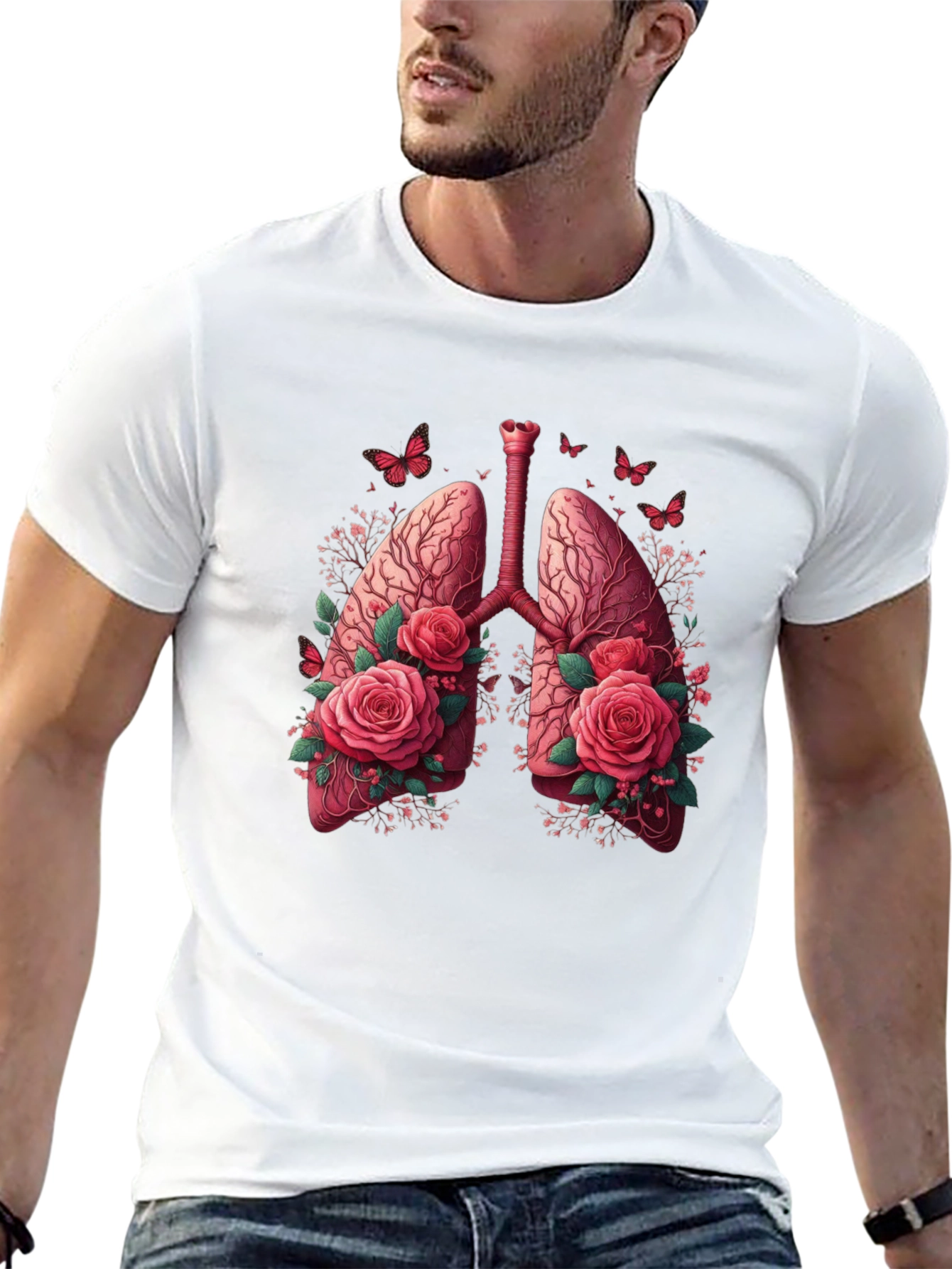 Floral Lung Anatomy Graphic Tee - Unisex