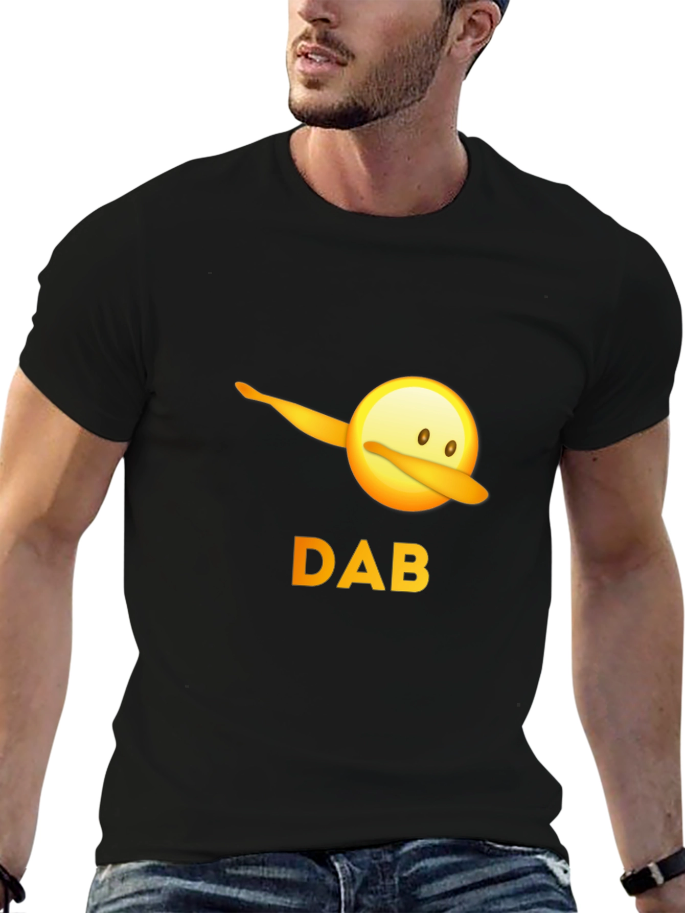 Dabbing Emoji Graphic Tee - Mens Black T-Shirt