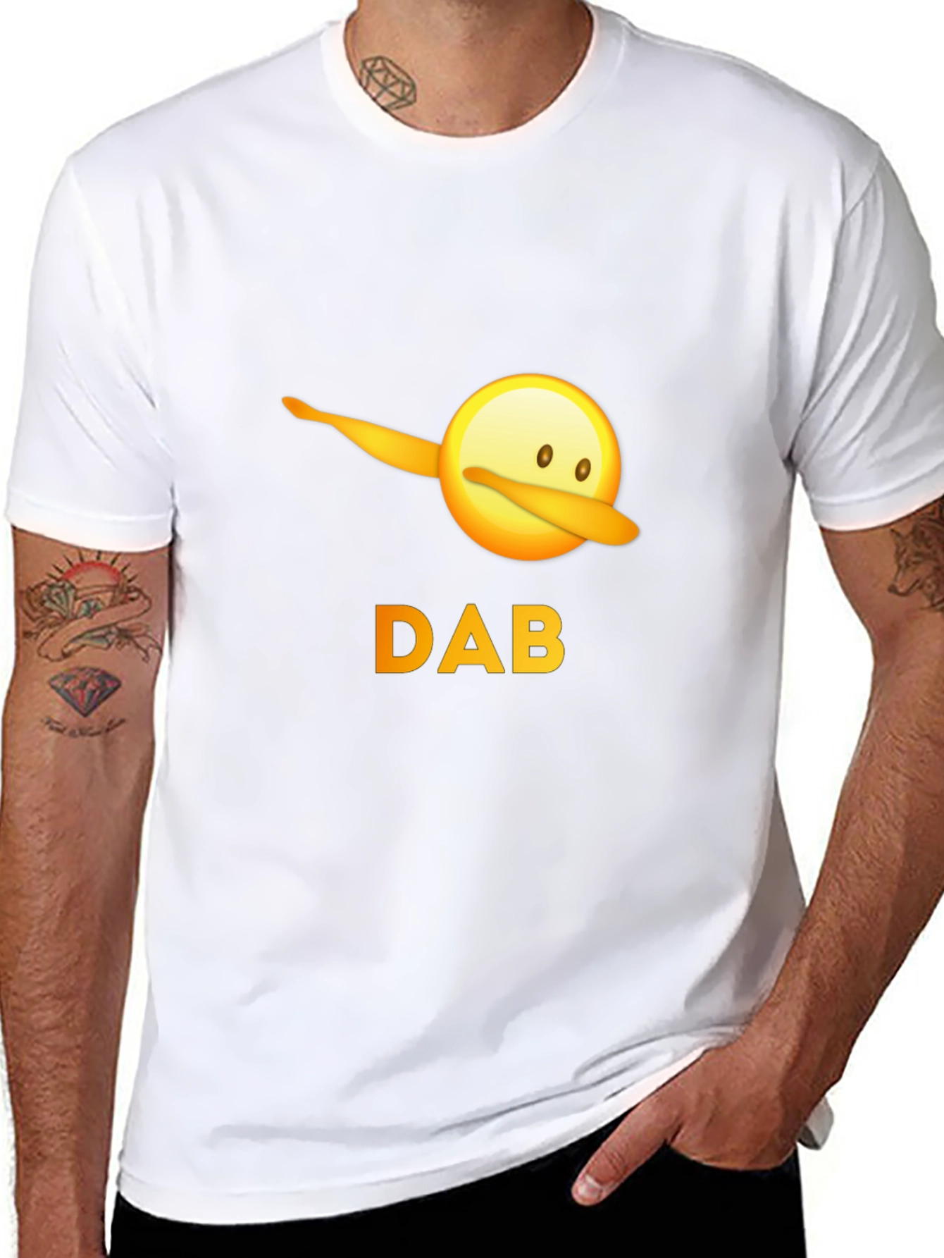 Dabbing Emoji Graphic Tee - Mens Black T-Shirt