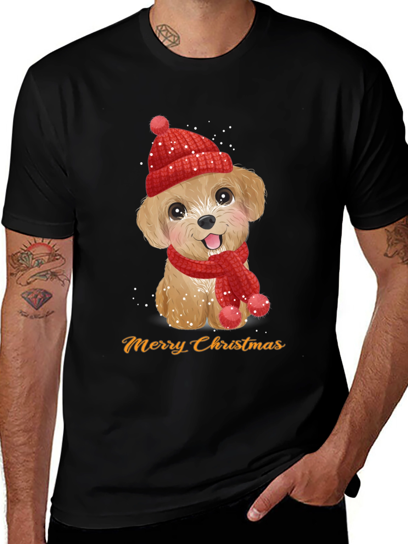 Festive Puppy Christmas T-Shirt