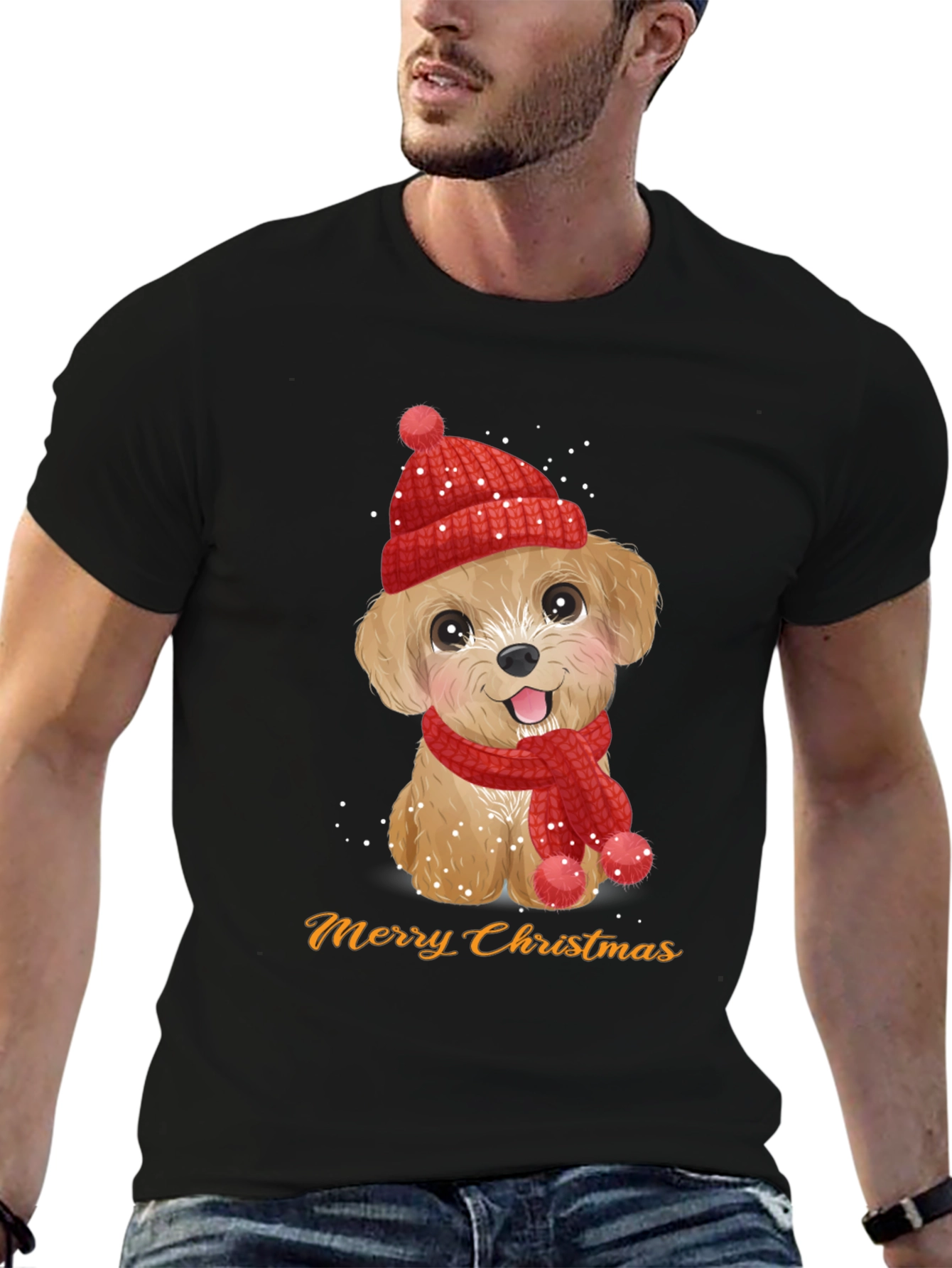 Festive Puppy Christmas T-Shirt