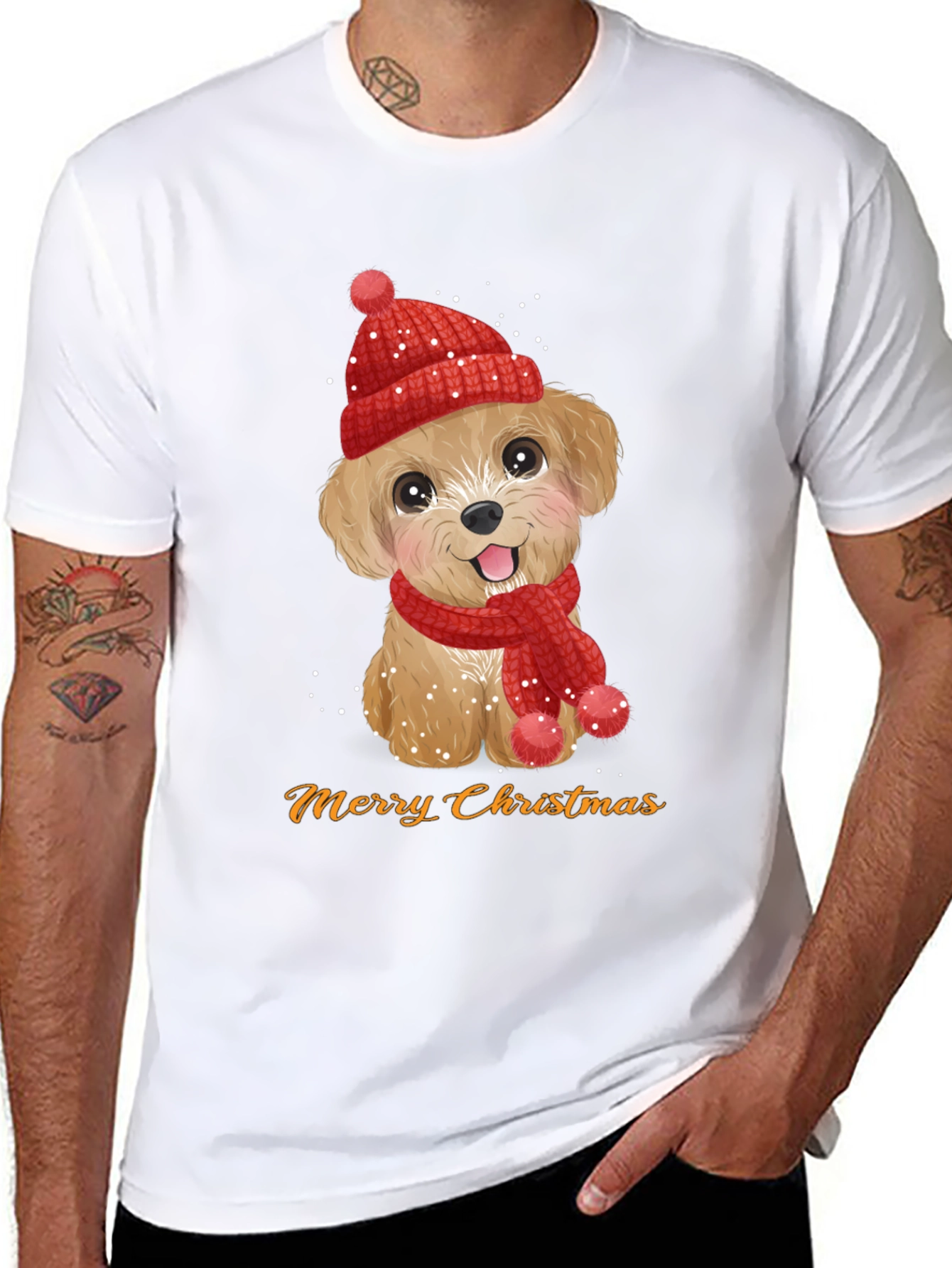 Festive Puppy Christmas T-Shirt