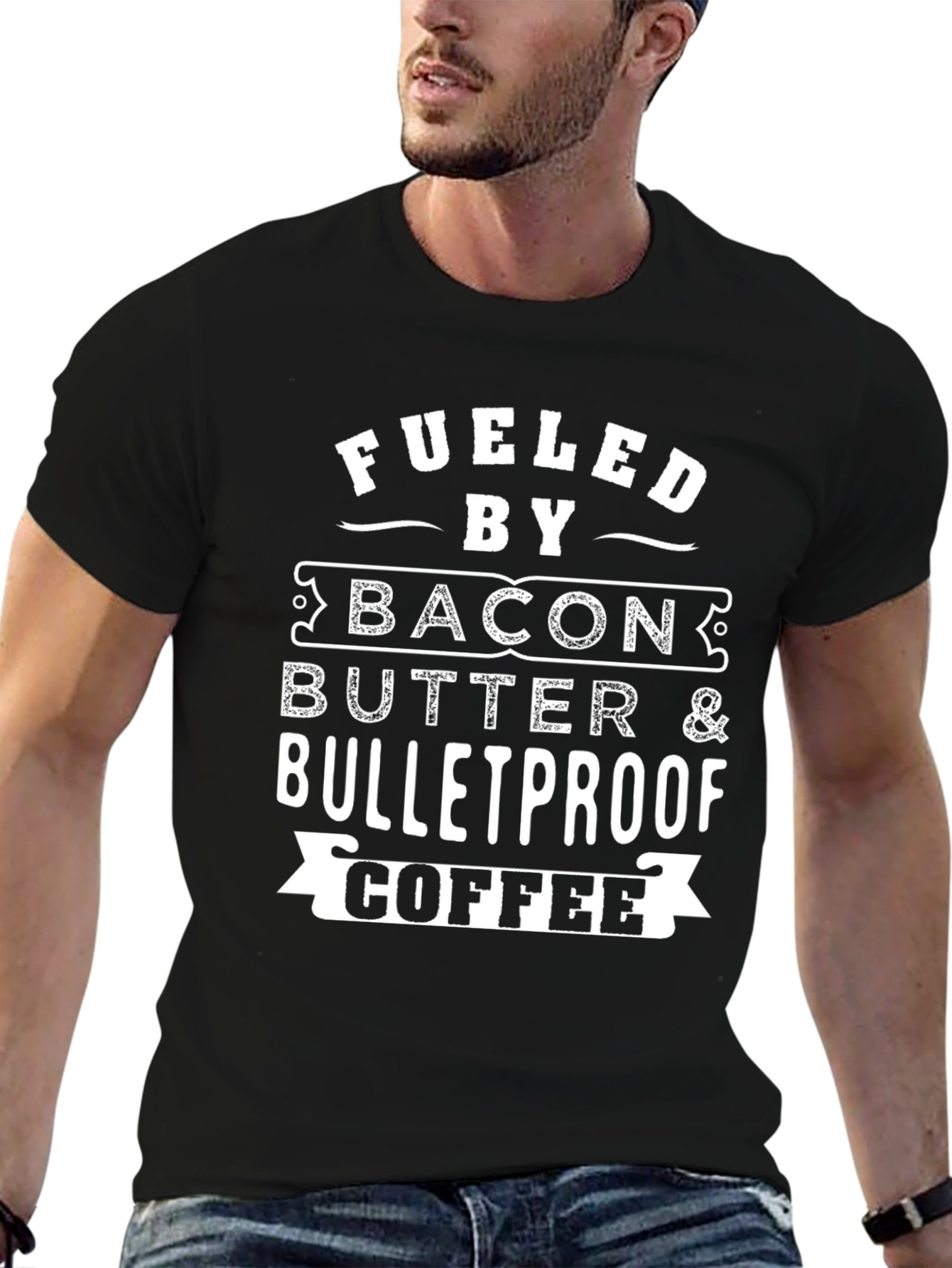 Fueled By Bacon Butter & Bulletproof Coffee Graphic T-Shirt