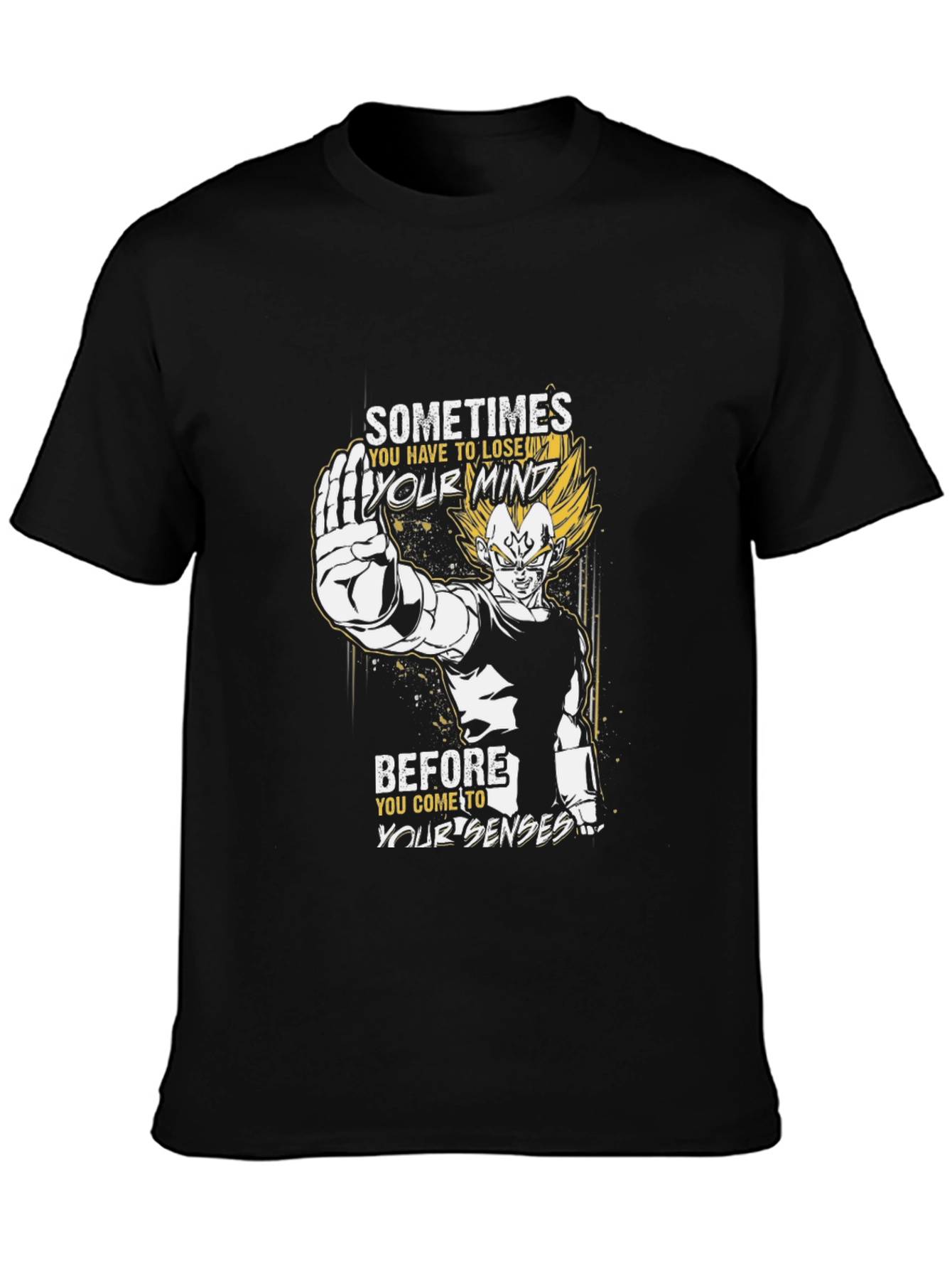 Vegeta Mind Loss Black Graphic Tee